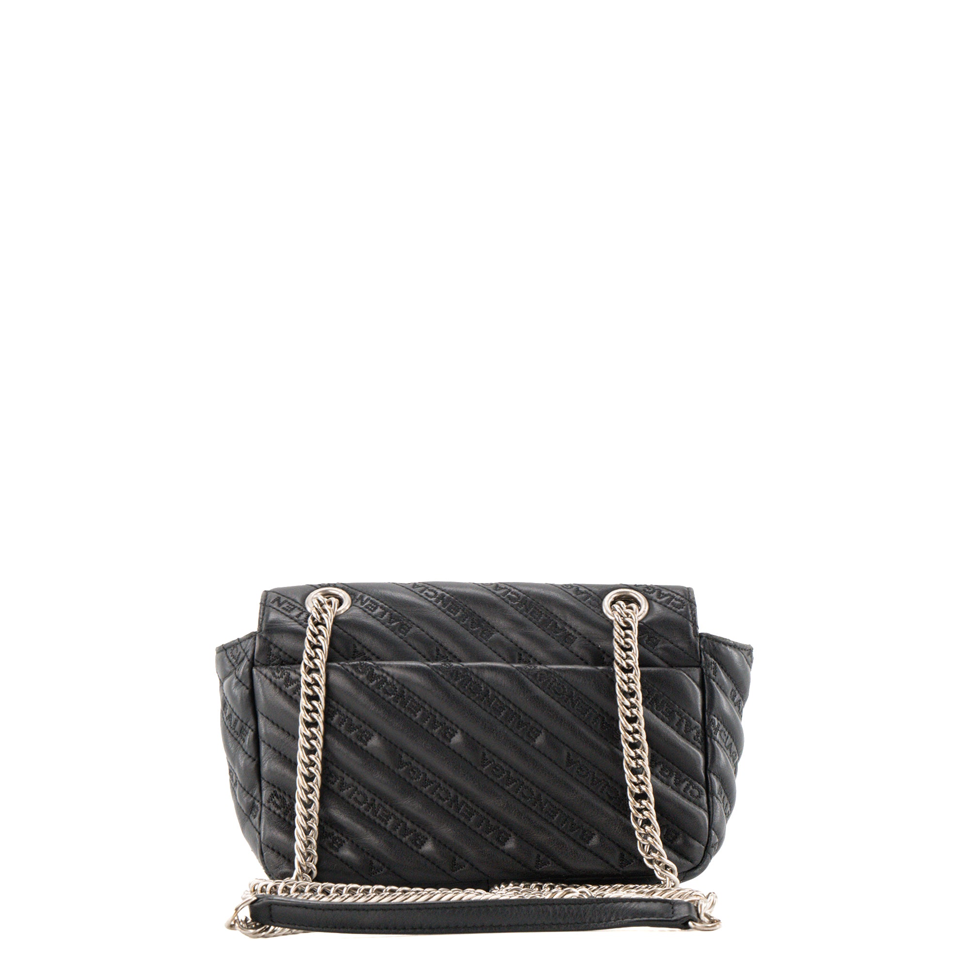 BALENCIAGA - Sac à bandoulière BB Chain Balenciaga en cuir matelassé noir