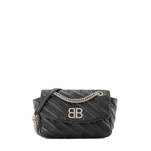BALENCIAGA - Sac à bandoulière BB Chain Balenciaga en cuir matelassé noir