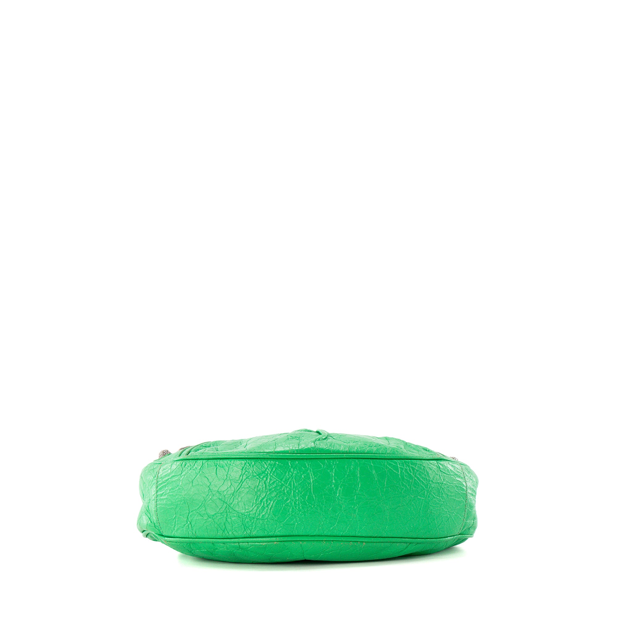 BALENCIAGA - Sac à bandoulière Cagole XS Balenciaga en cuir froissé vert