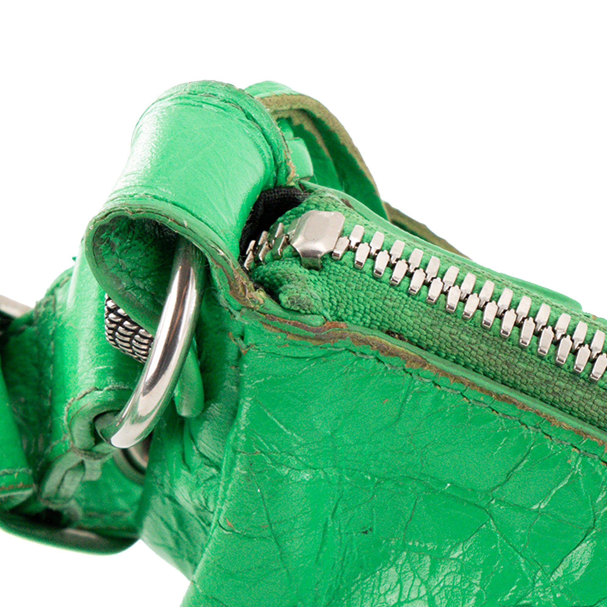 BALENCIAGA - Sac à bandoulière Cagole XS Balenciaga en cuir froissé vert