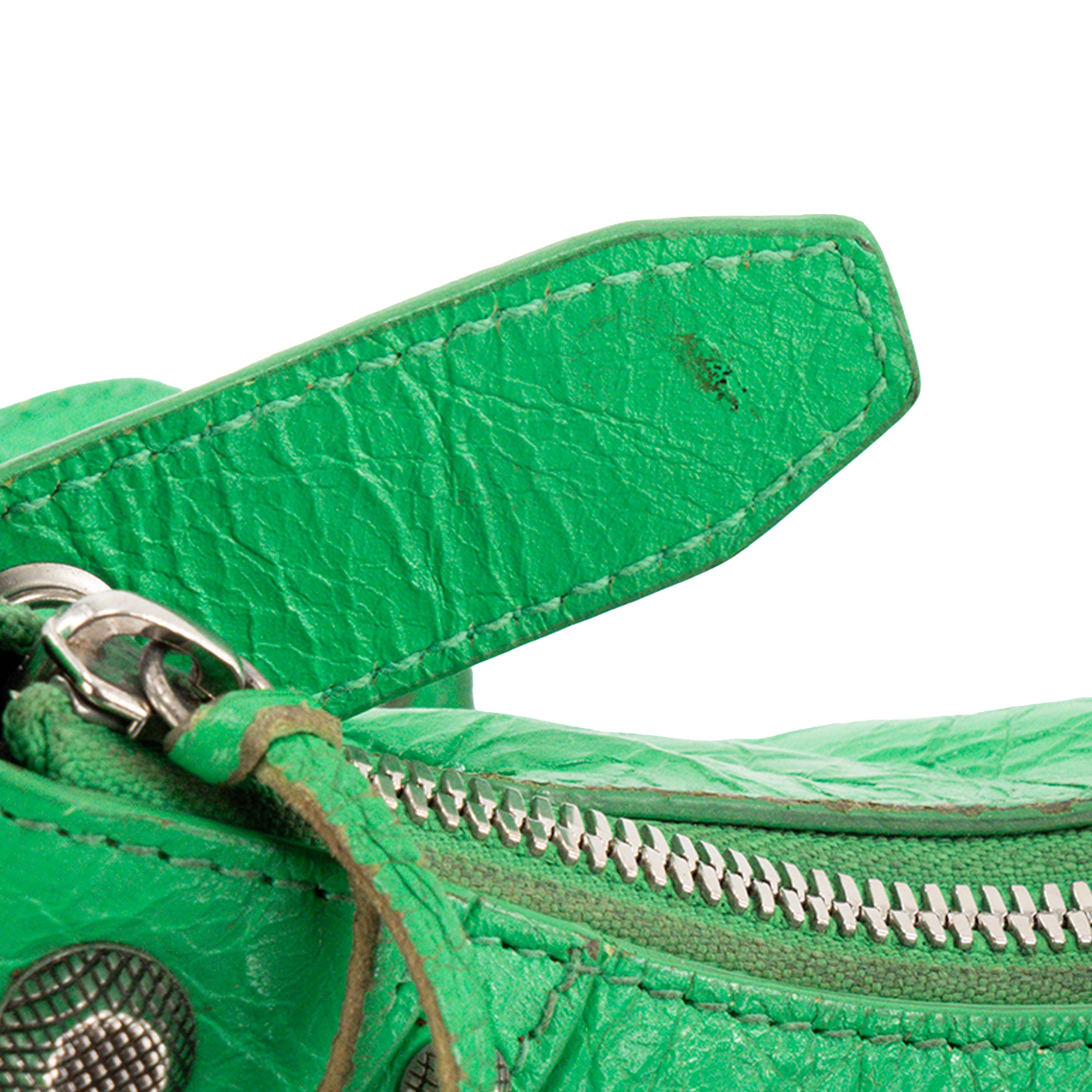 BALENCIAGA - Sac à bandoulière Cagole XS Balenciaga en cuir froissé vert
