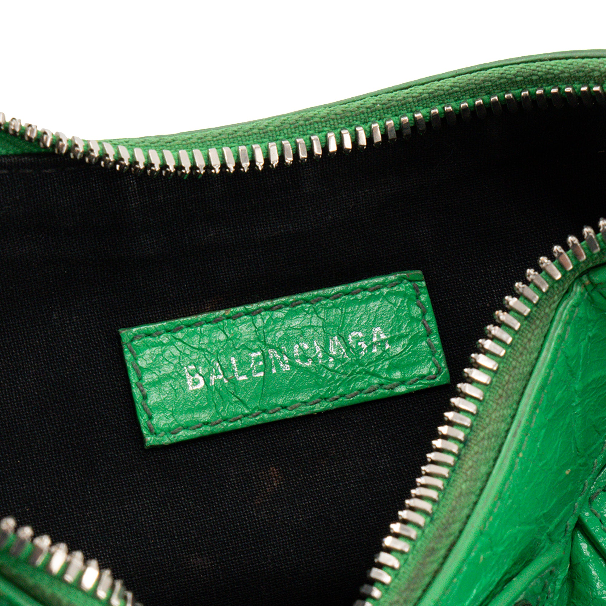 BALENCIAGA - Sac à bandoulière Cagole XS Balenciaga en cuir froissé vert