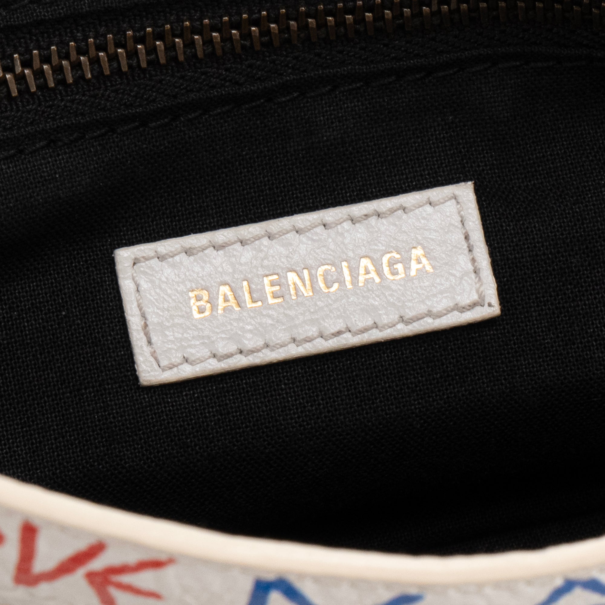 BALENCIAGA - Sac à bandoulière City Balenciaga en cuir blanc gaffiti édition limitée