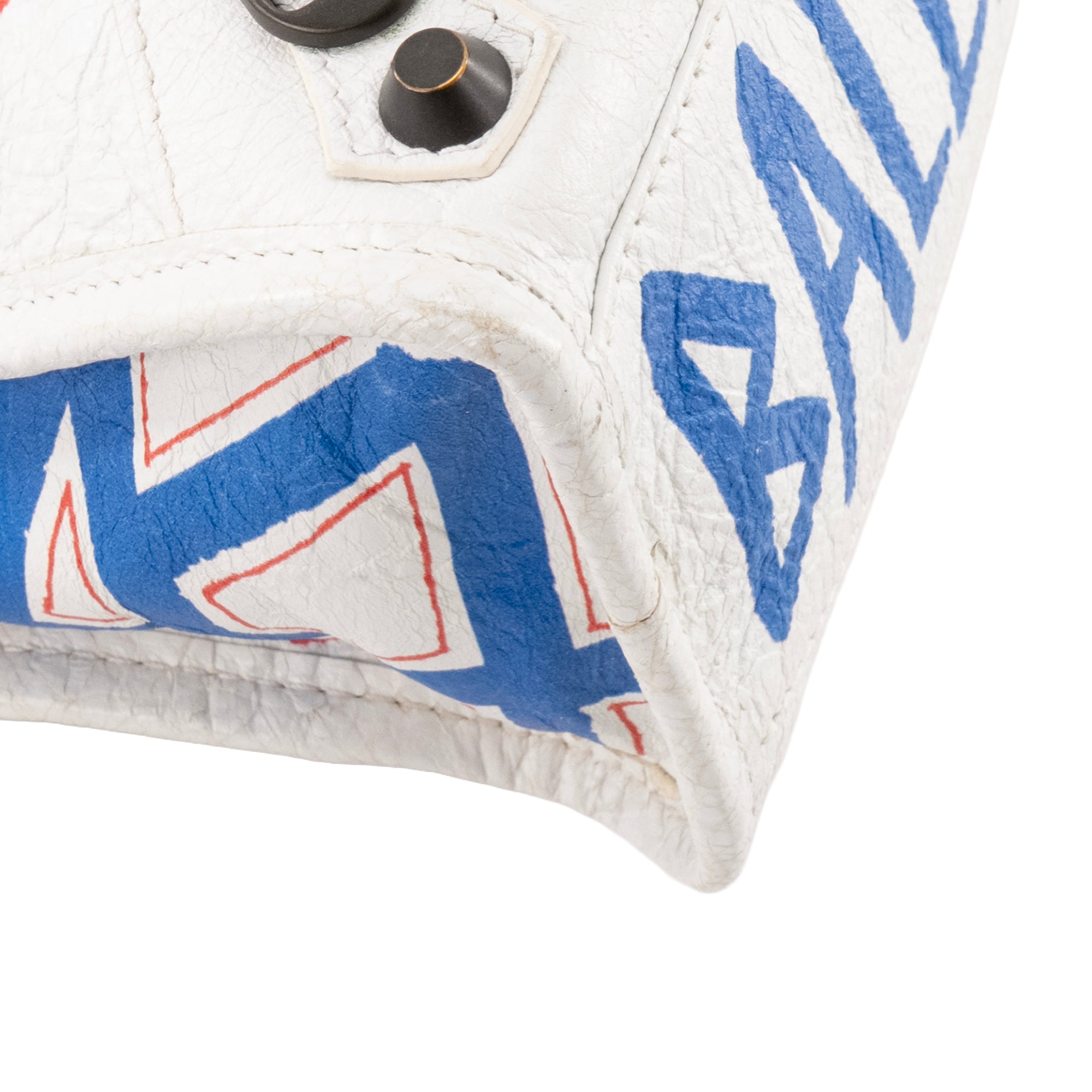 BALENCIAGA - Sac à bandoulière City Balenciaga en cuir blanc gaffiti édition limitée