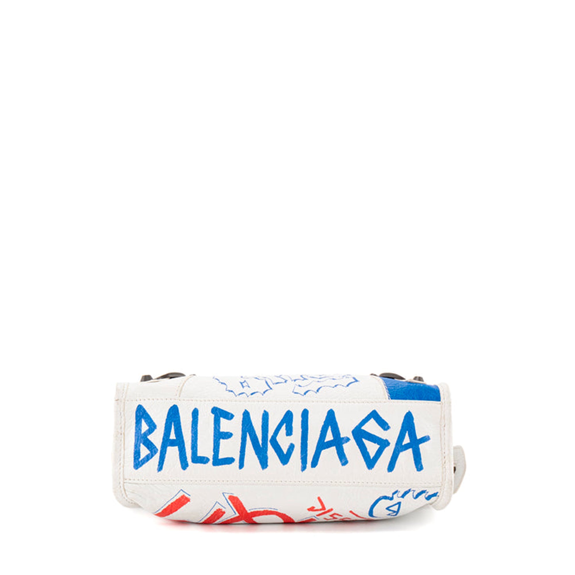 BALENCIAGA - Sac à bandoulière City Balenciaga en cuir blanc gaffiti édition limitée