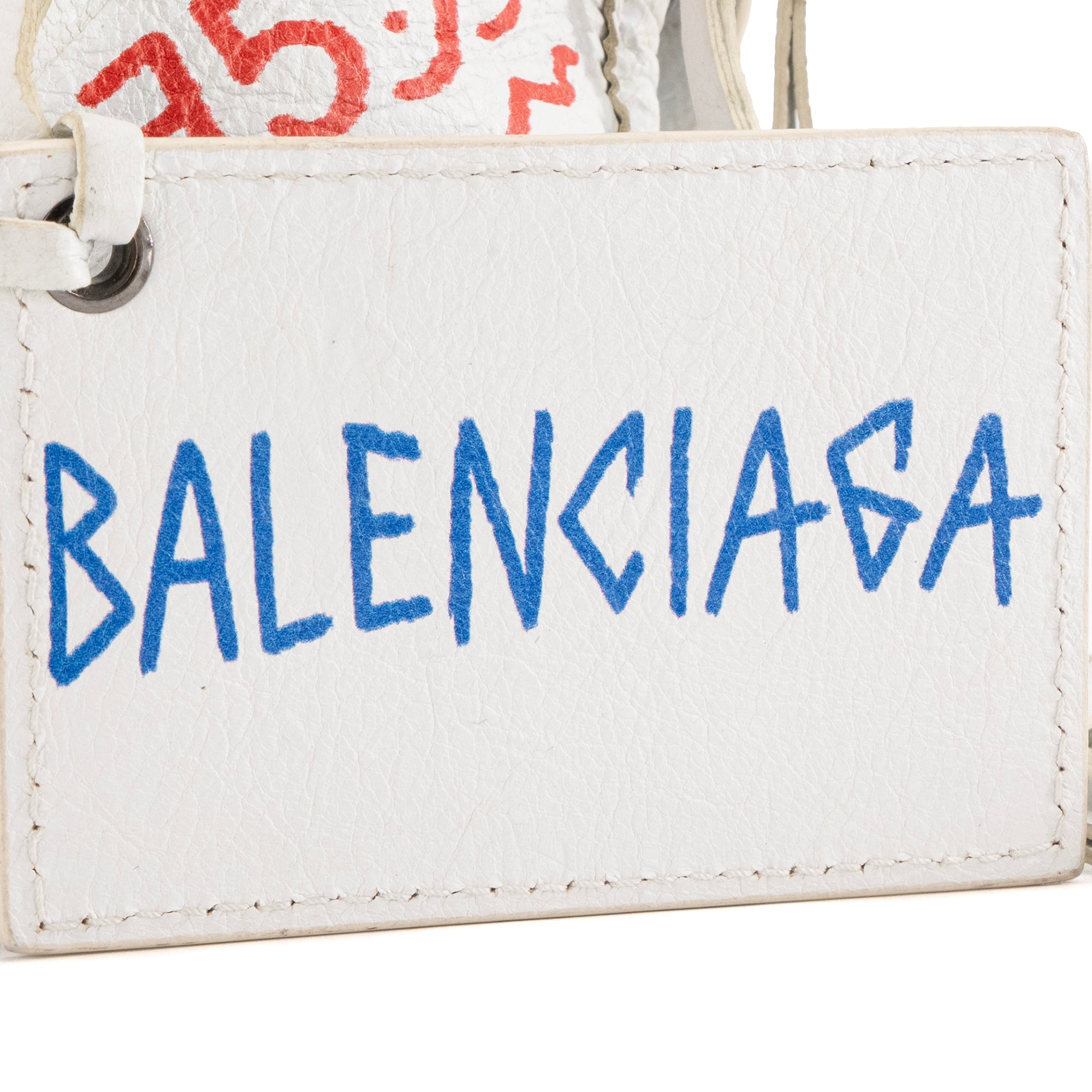 BALENCIAGA - Sac à bandoulière City Balenciaga en cuir blanc gaffiti édition limitée