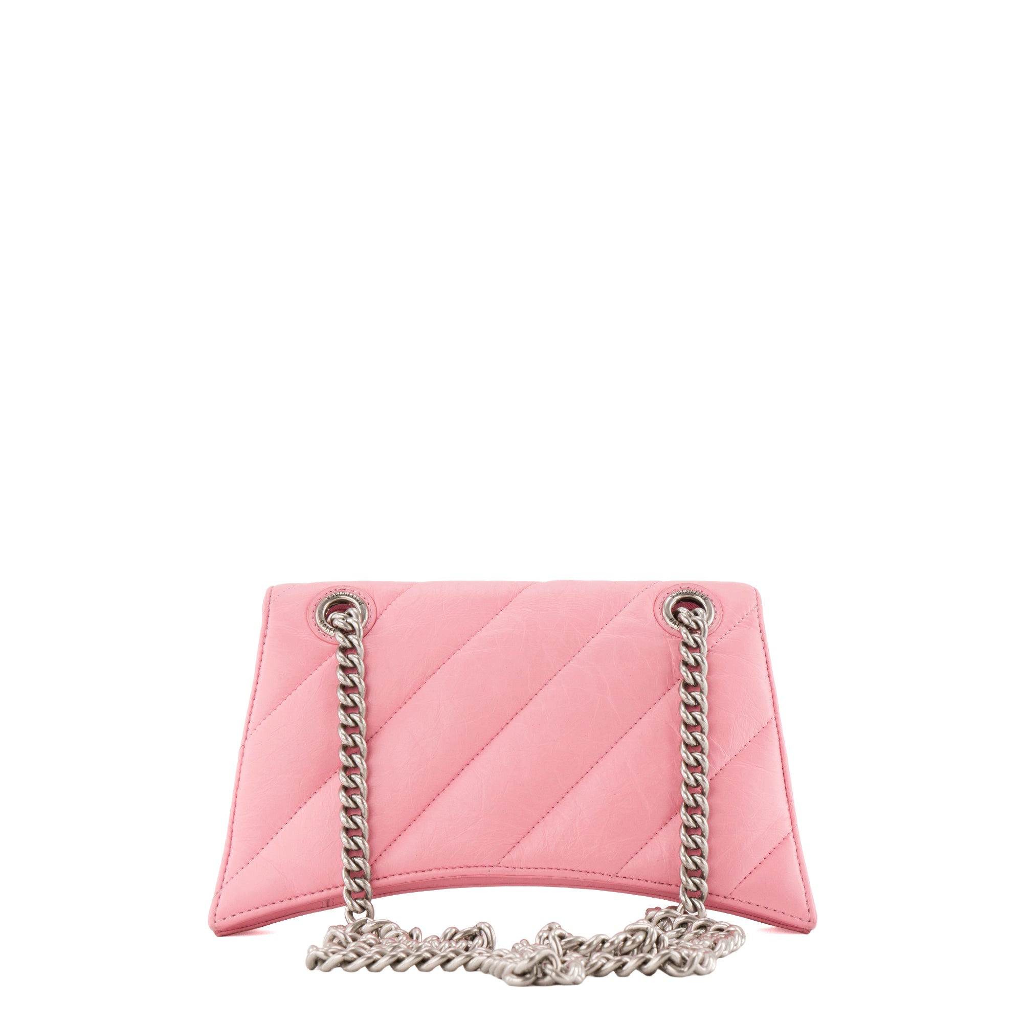 BALENCIAGA - Sac à bandoulière Crush Balenciaga en cuir froissé rose