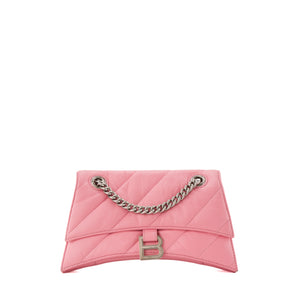 BALENCIAGA - Sac à bandoulière Crush Balenciaga en cuir froissé rose