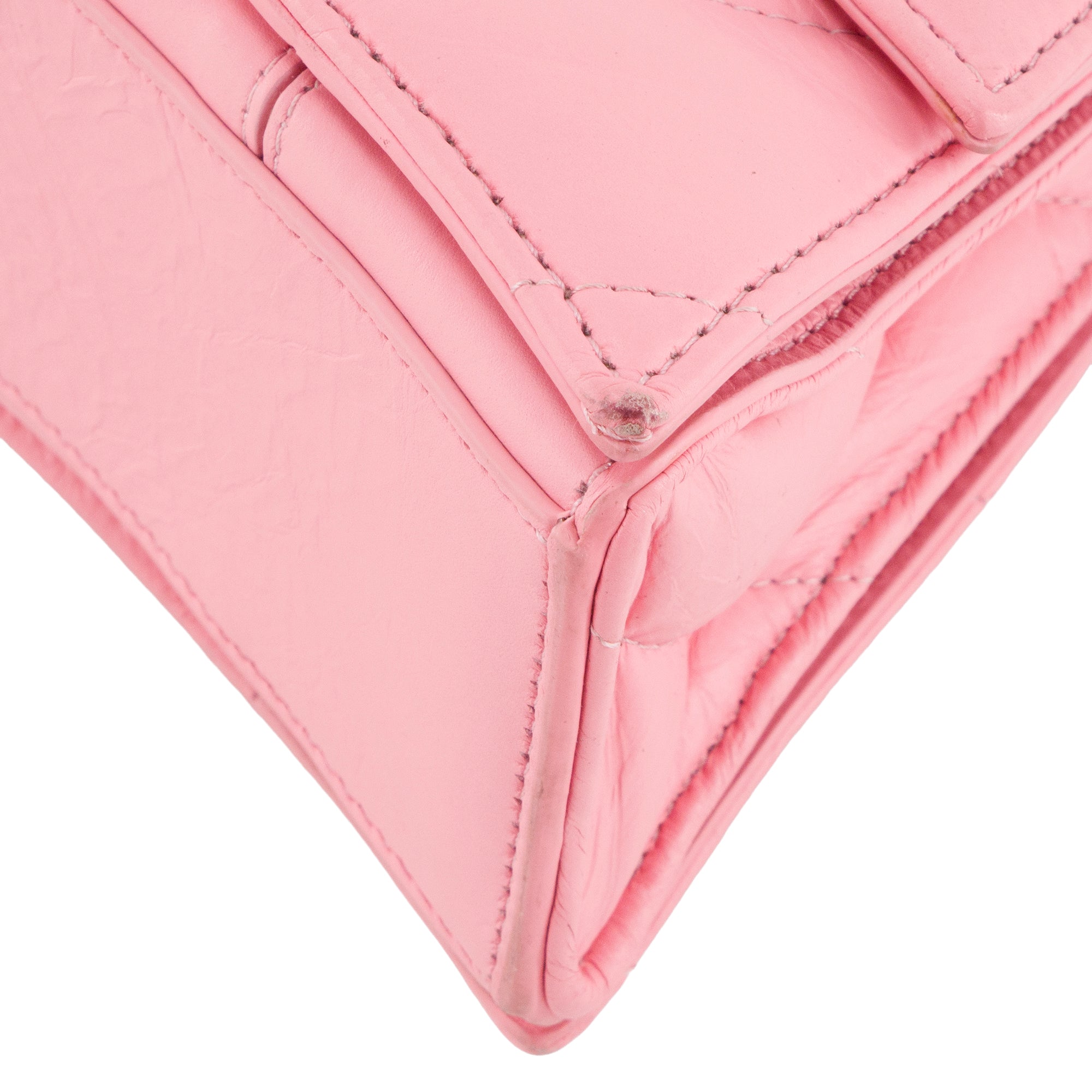 BALENCIAGA - Sac à bandoulière Crush Balenciaga en cuir froissé rose