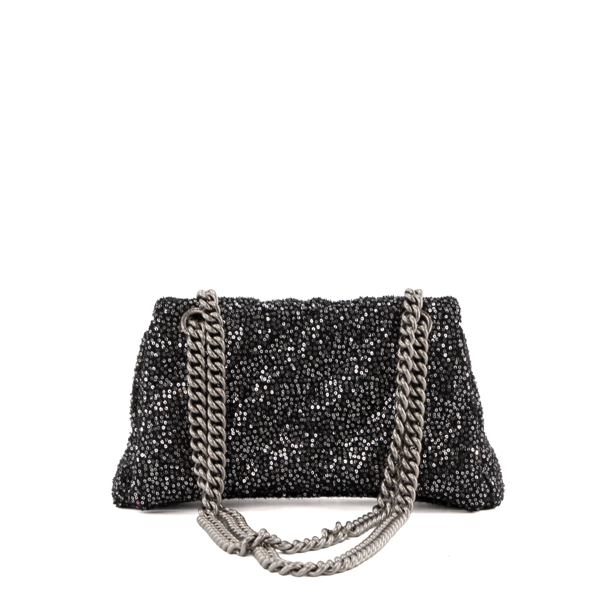 BALENCIAGA - Sac à bandoulière Crush Balenciaga en sequins noirs