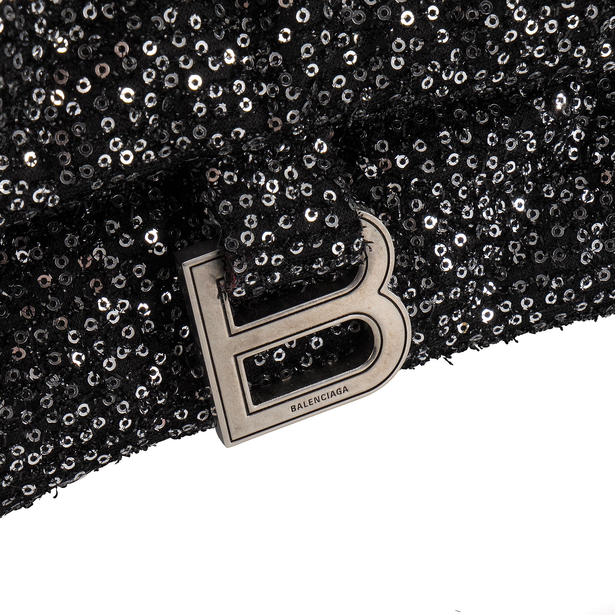 BALENCIAGA - Sac à bandoulière Crush Balenciaga en sequins noirs