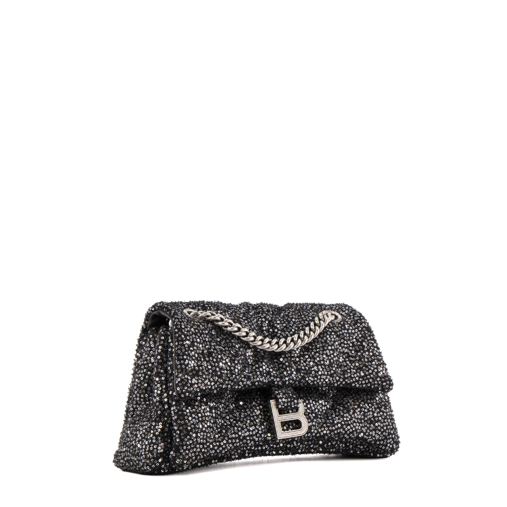 BALENCIAGA - Sac à bandoulière Crush Balenciaga en sequins noirs