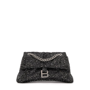 BALENCIAGA - Sac à bandoulière Crush Balenciaga en sequins noirs