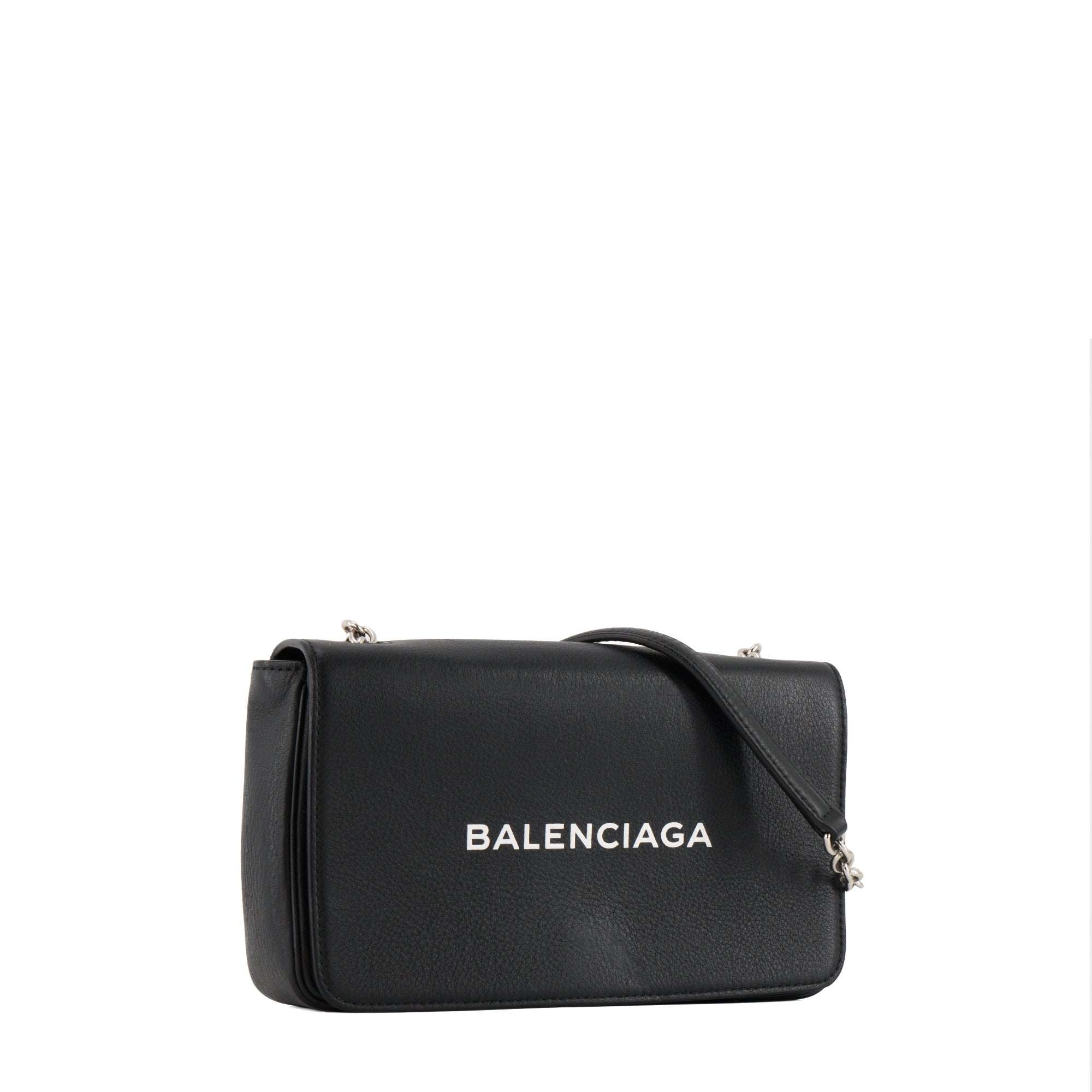 BALENCIAGA - Sac à bandoulière Everyday Balenciaga en cuir grainé noir