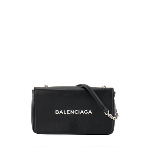 BALENCIAGA - Sac à bandoulière Everyday Balenciaga en cuir grainé noir