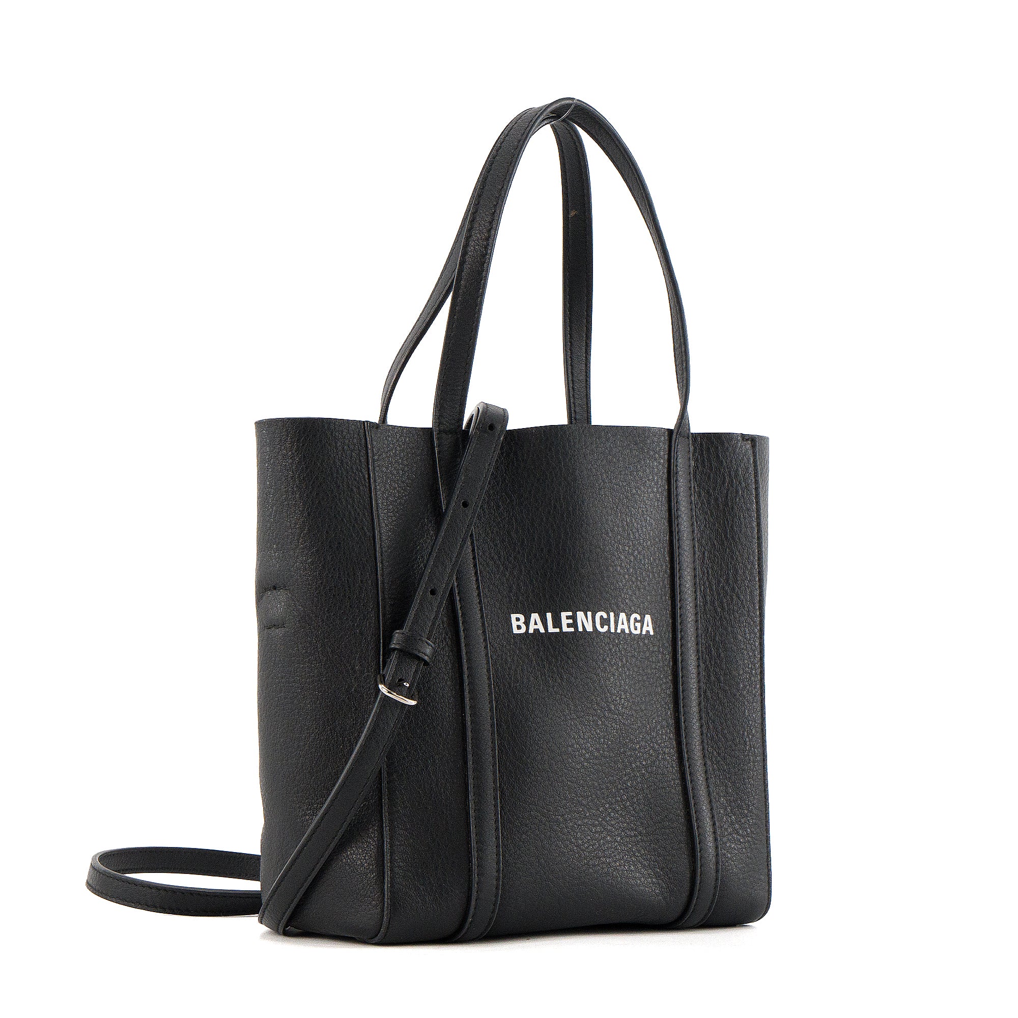 BALENCIAGA - Sac à bandoulière Everyday Tote Balenciaga en cuir grainé noir