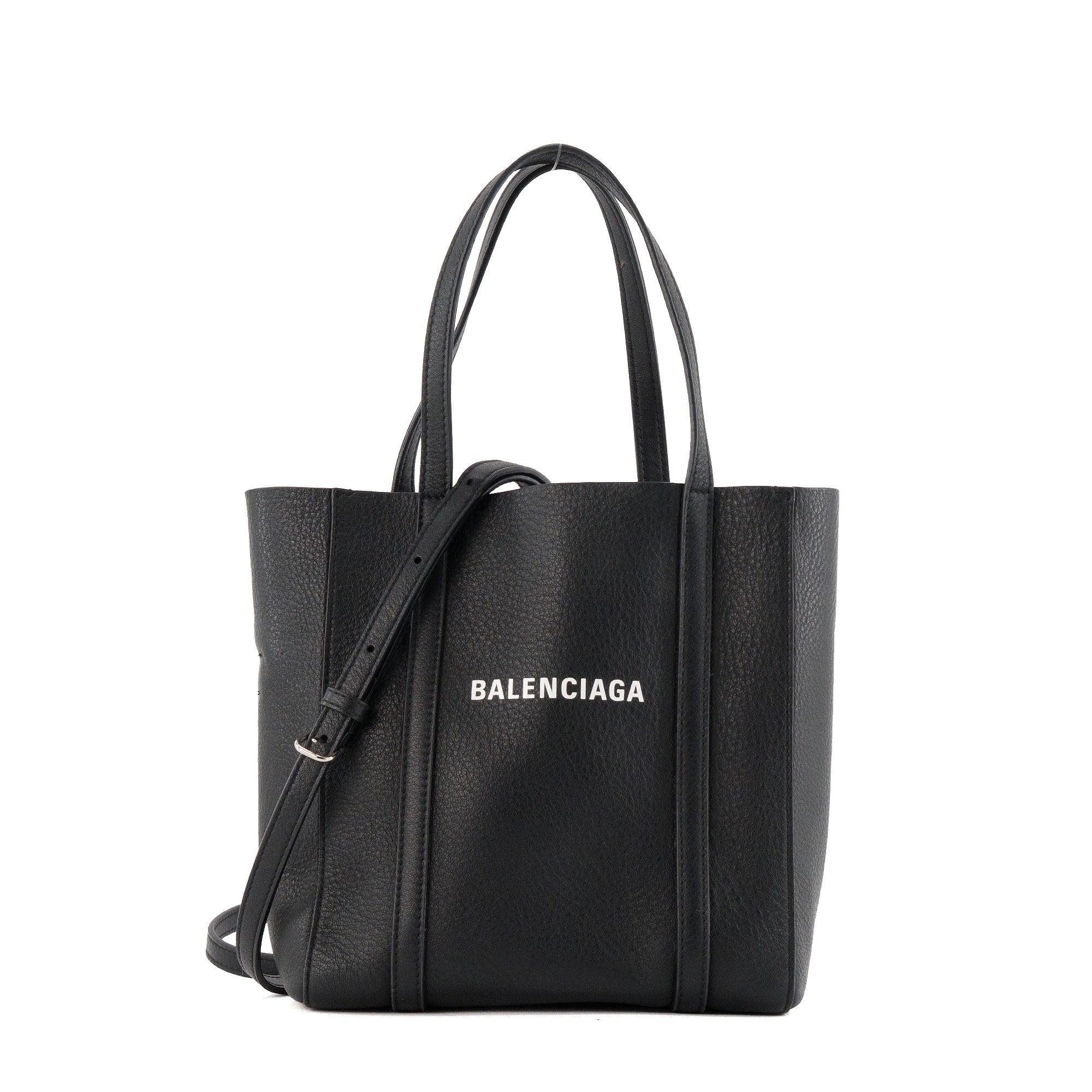 BALENCIAGA - Sac à bandoulière Everyday Tote Balenciaga en cuir grainé noir