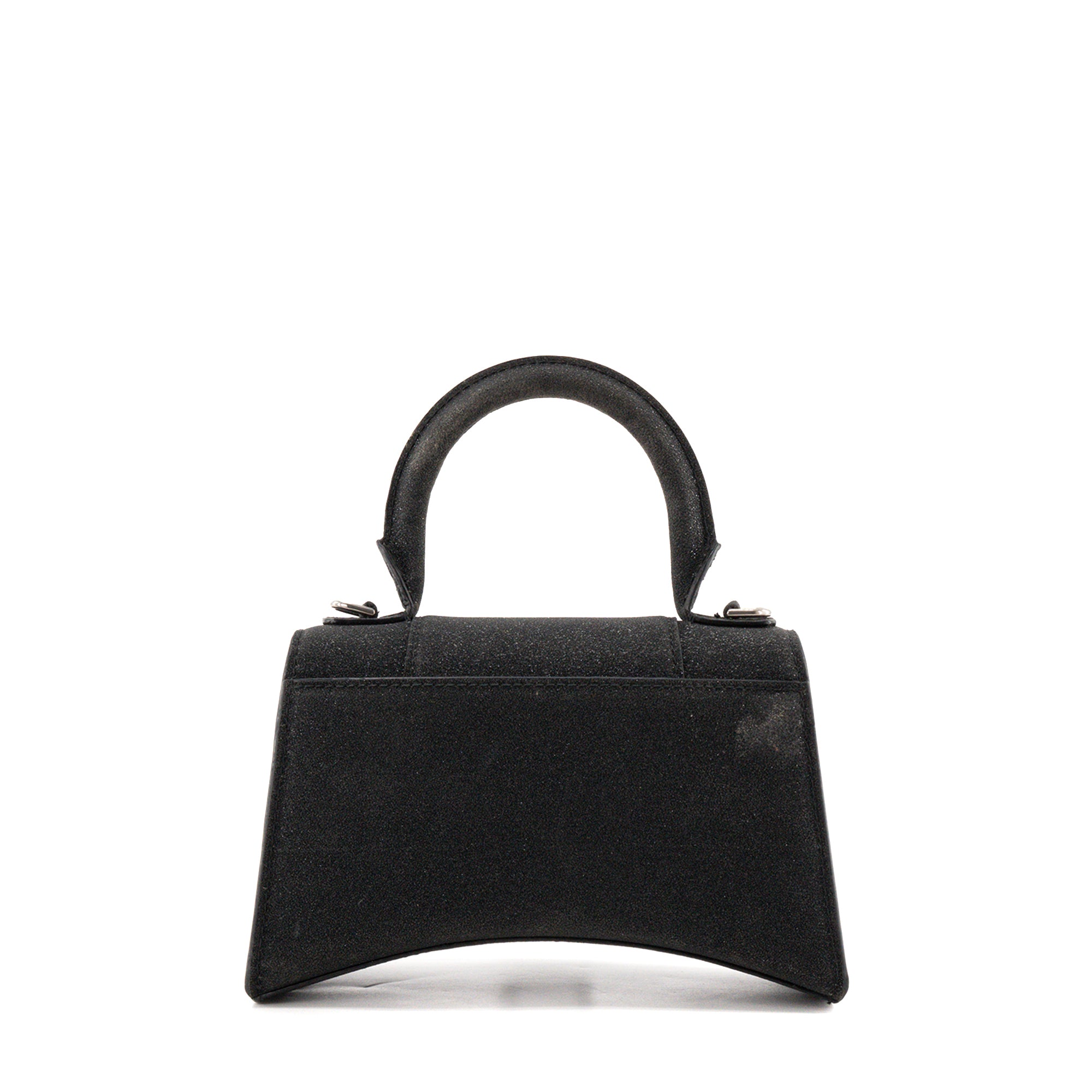 BALENCIAGA - Sac à bandoulière Houglass XS Balenciaga en cuir pailleté noir