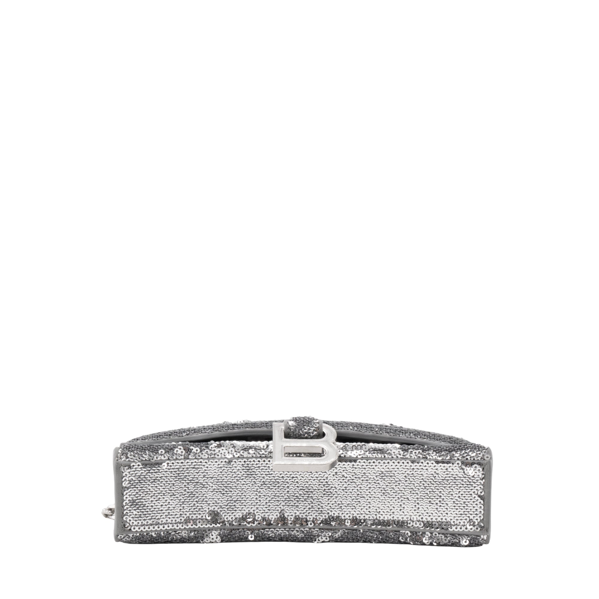 BALENCIAGA - Sac à bandoulière Hourglass Balenciaga à sequins argentés