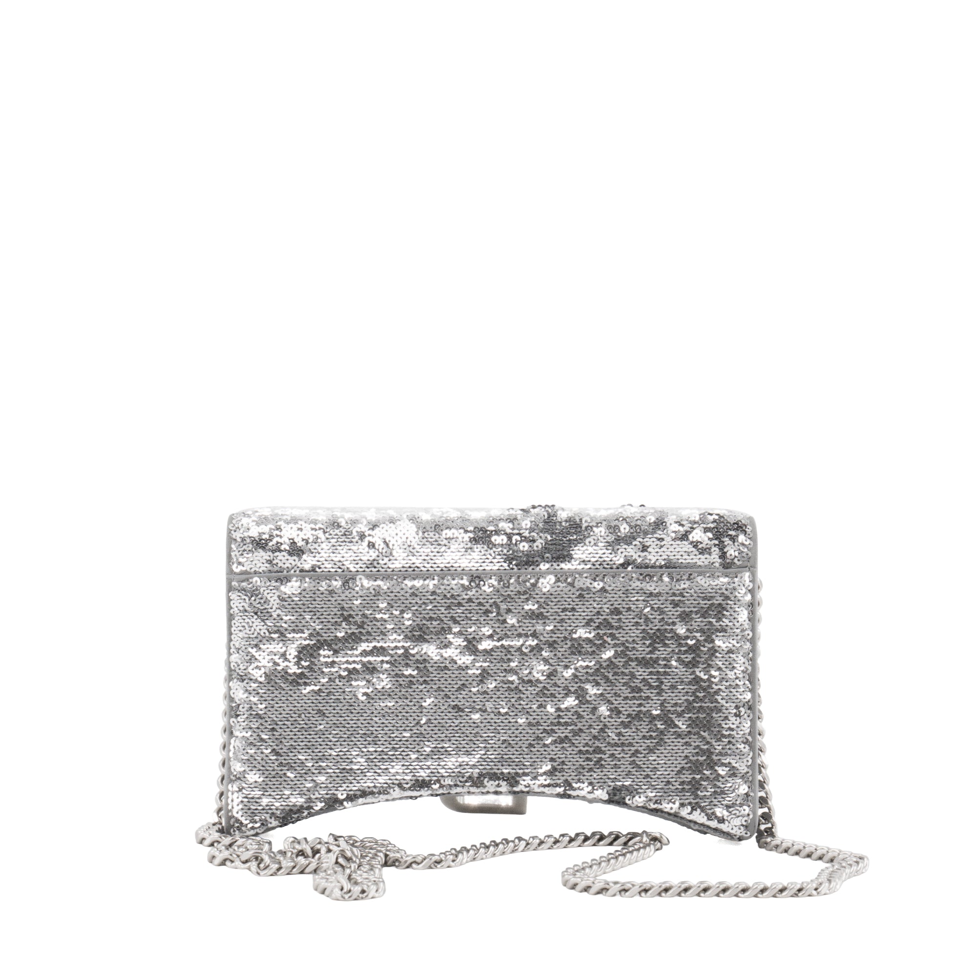 BALENCIAGA - Sac à bandoulière Hourglass Balenciaga à sequins argentés
