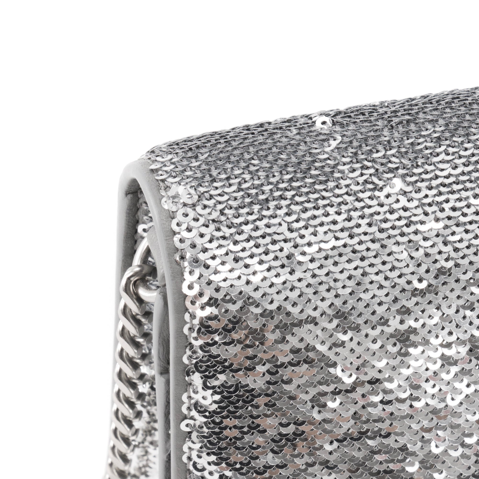 BALENCIAGA - Sac à bandoulière Hourglass Balenciaga à sequins argentés