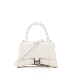 BALENCIAGA - Sac à bandoulière Hourglass Balenciaga en cuir grainé blanc