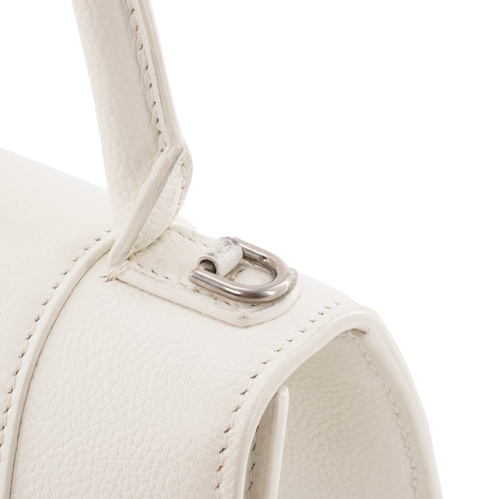 BALENCIAGA - Sac à bandoulière Hourglass Balenciaga en cuir grainé blanc
