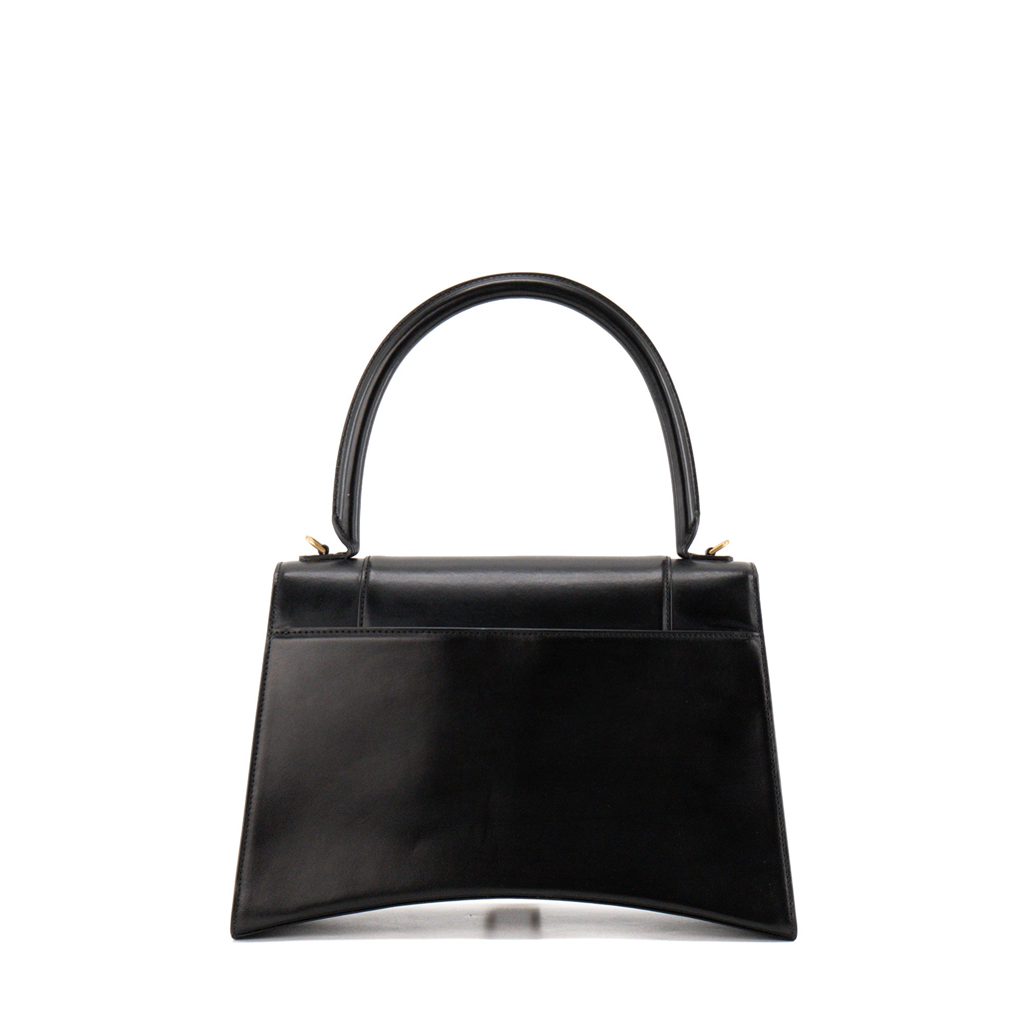 BALENCIAGA - Sac à bandoulière Hourglass Large Balenciaga en cuir lisse noir