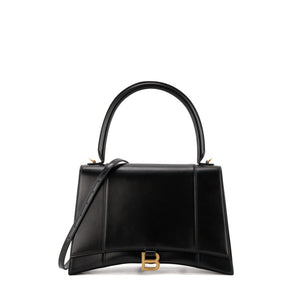 BALENCIAGA - Sac à bandoulière Hourglass Large Balenciaga en cuir lisse noir