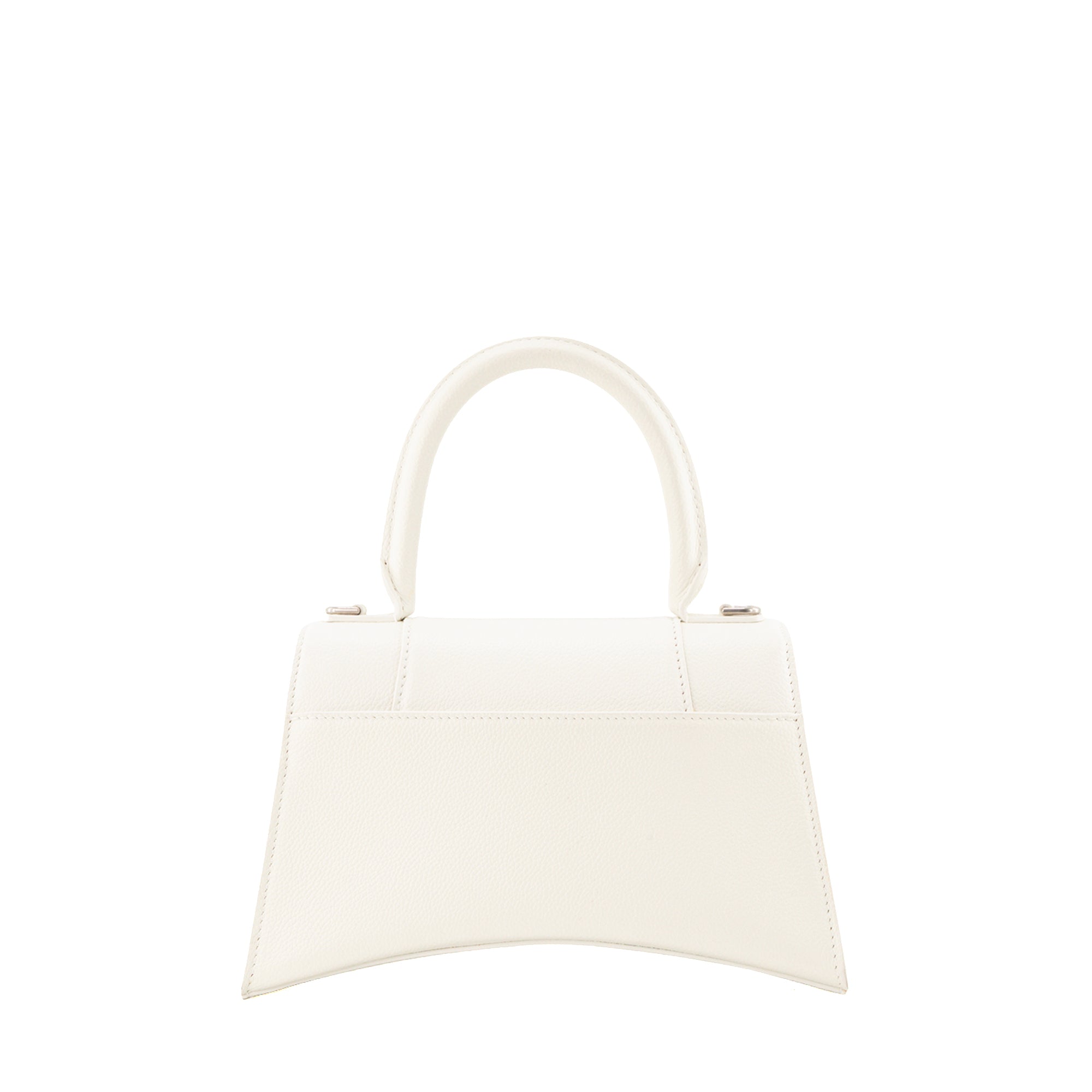 BALENCIAGA - Sac à bandoulière Hourglass Small Balenciaga en cuir grainé blanc