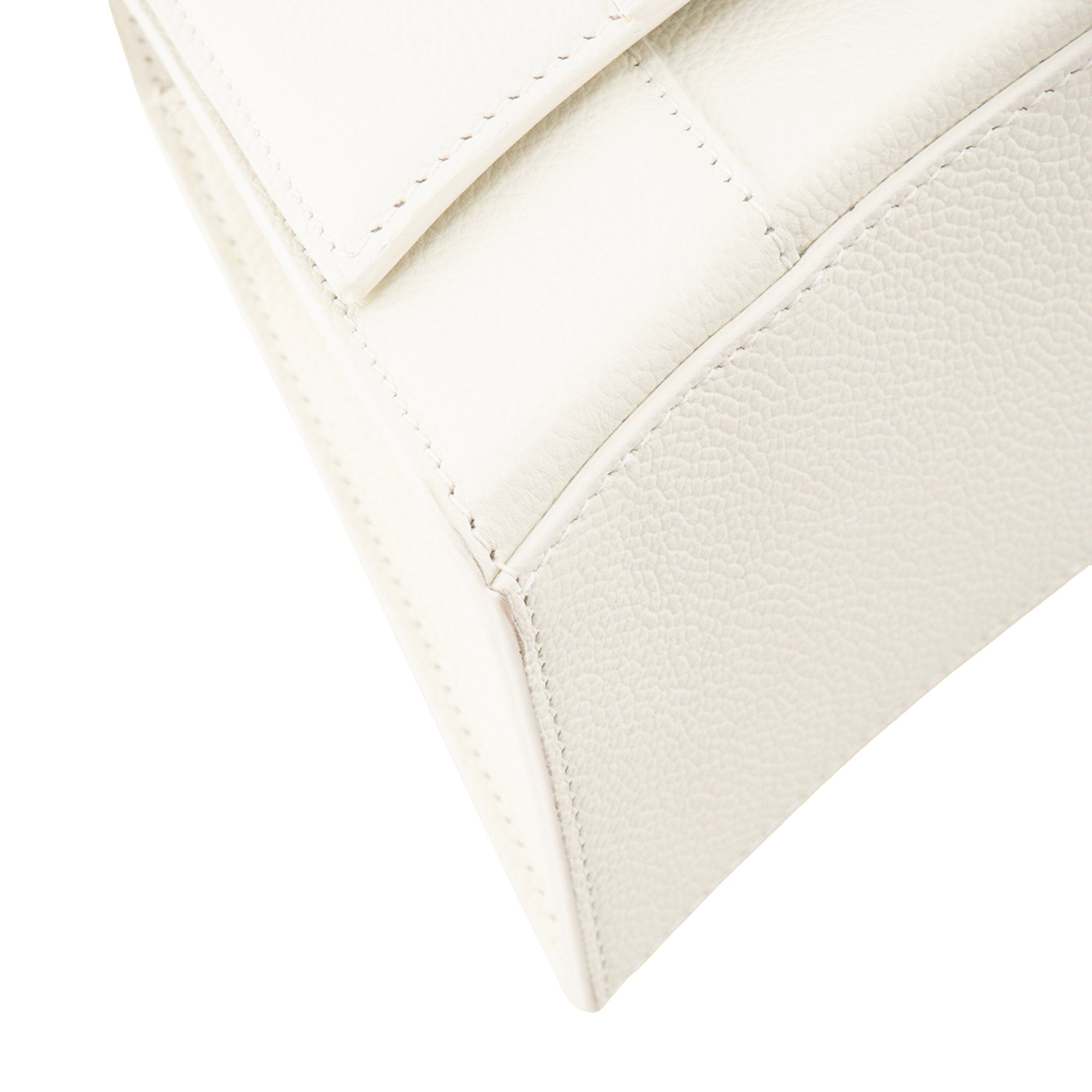 BALENCIAGA - Sac à bandoulière Hourglass Small Balenciaga en cuir grainé blanc