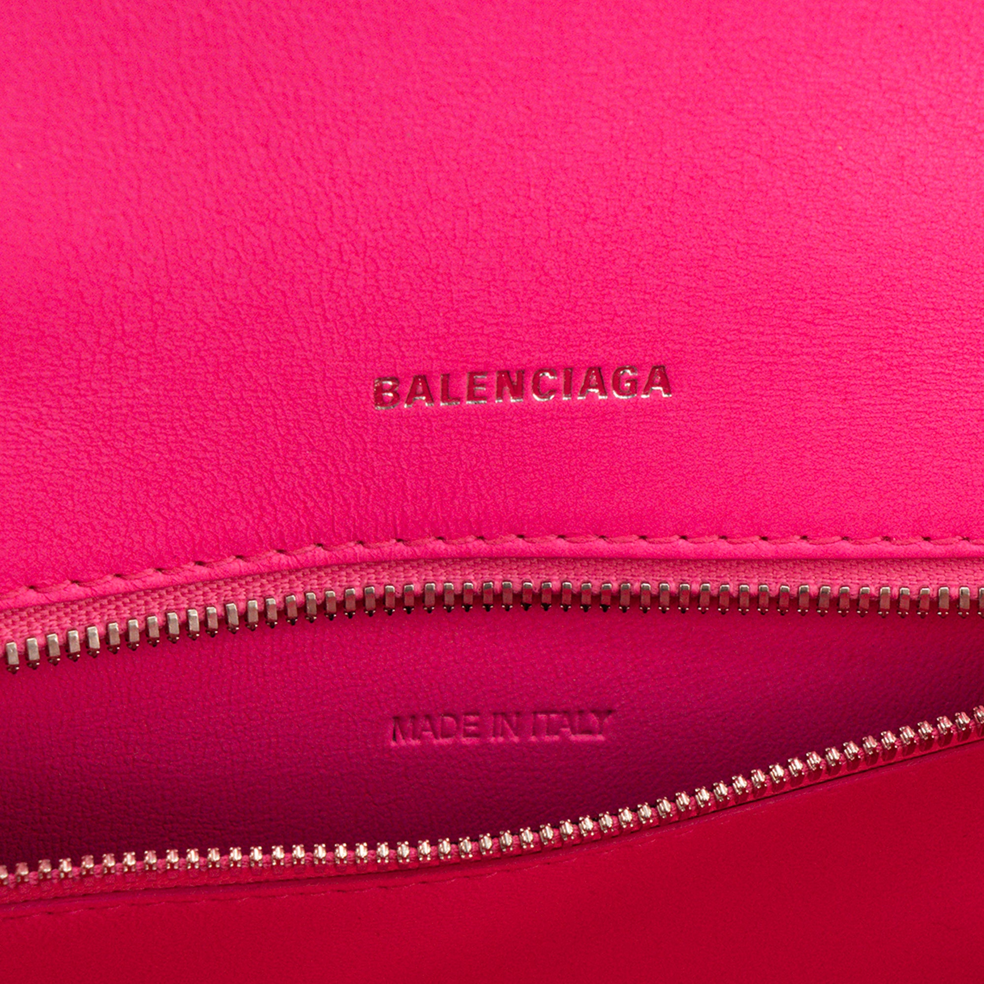 BALENCIAGA - Sac à bandoulière Hourglass Small Balenciaga en cuir lisse rose