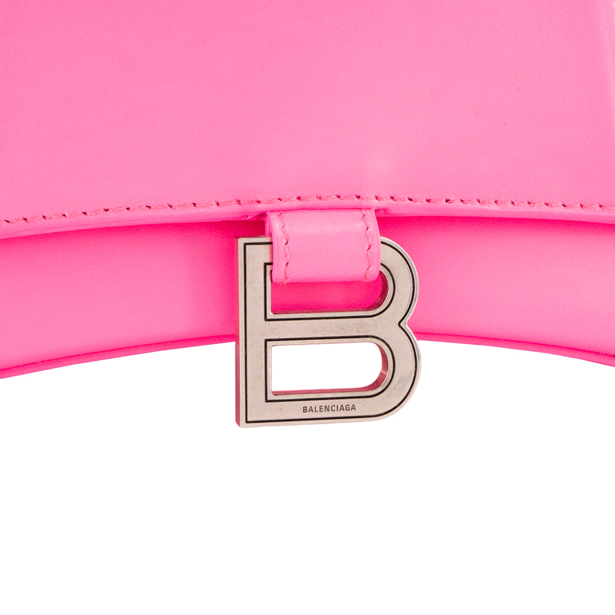 BALENCIAGA - Sac à bandoulière Hourglass Small Balenciaga en cuir lisse rose