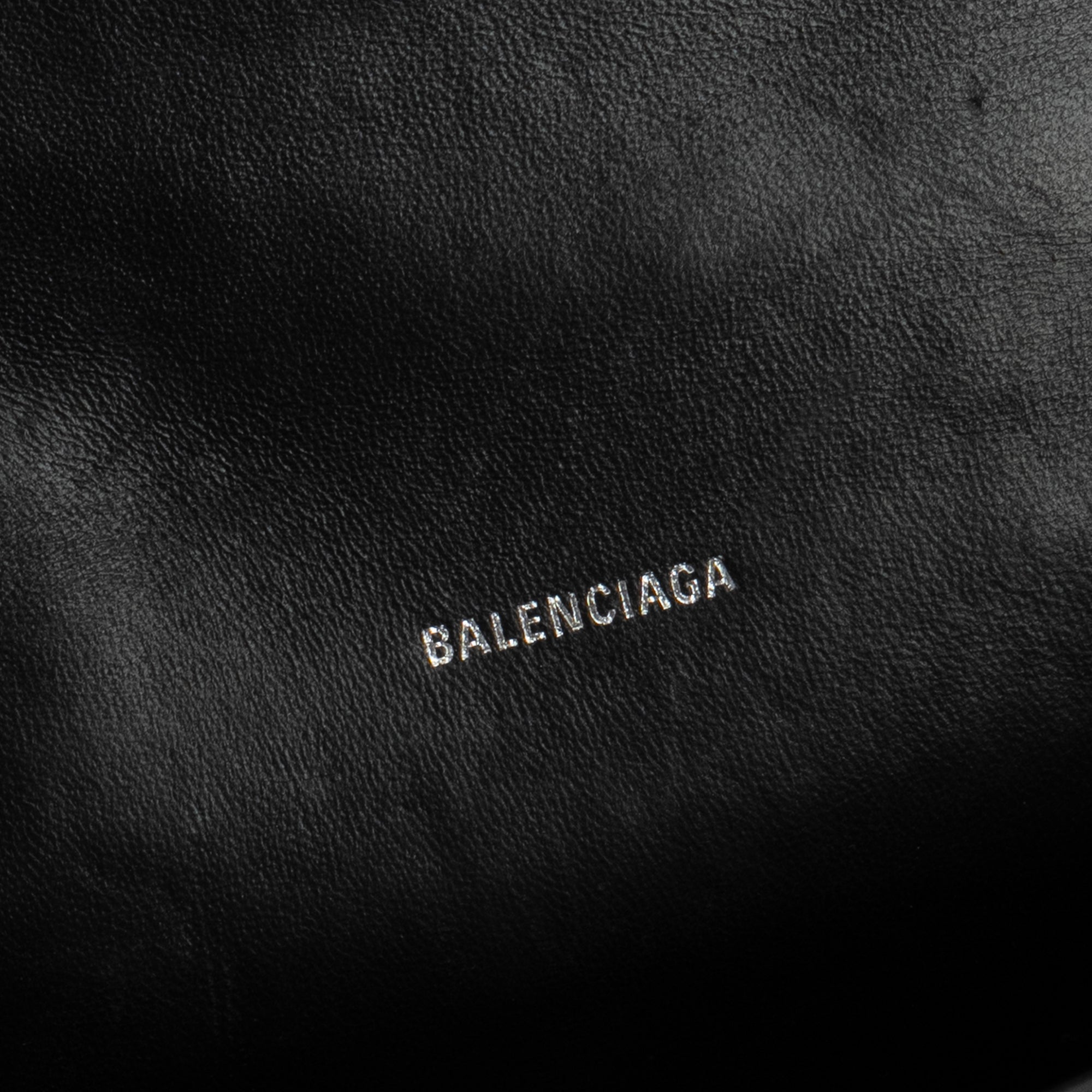 BALENCIAGA - Sac à bandoulière Hourglass XS Balenciaga en cuir embossé croco noir