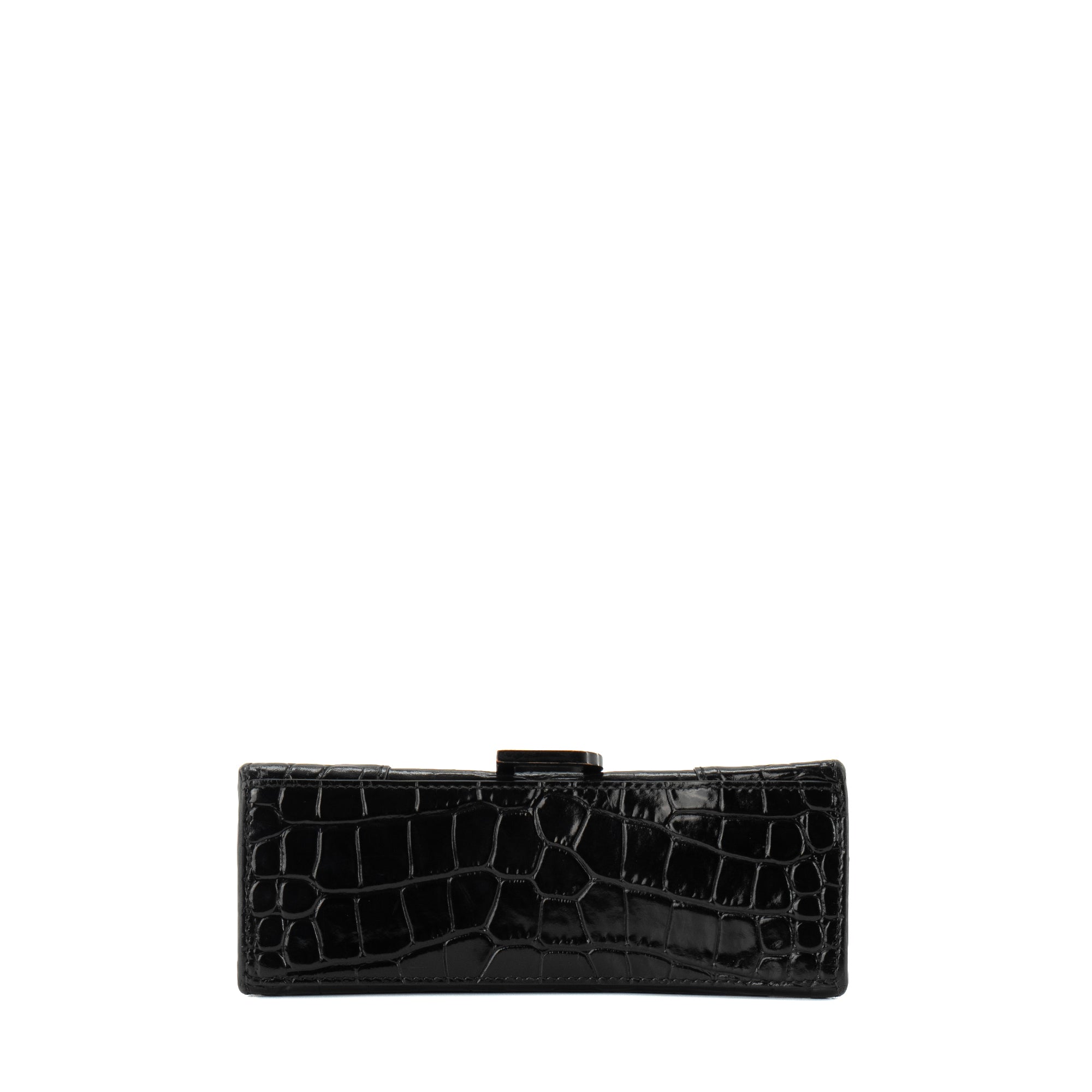 BALENCIAGA - Sac à bandoulière Hourglass XS Balenciaga en cuir embossé croco noir