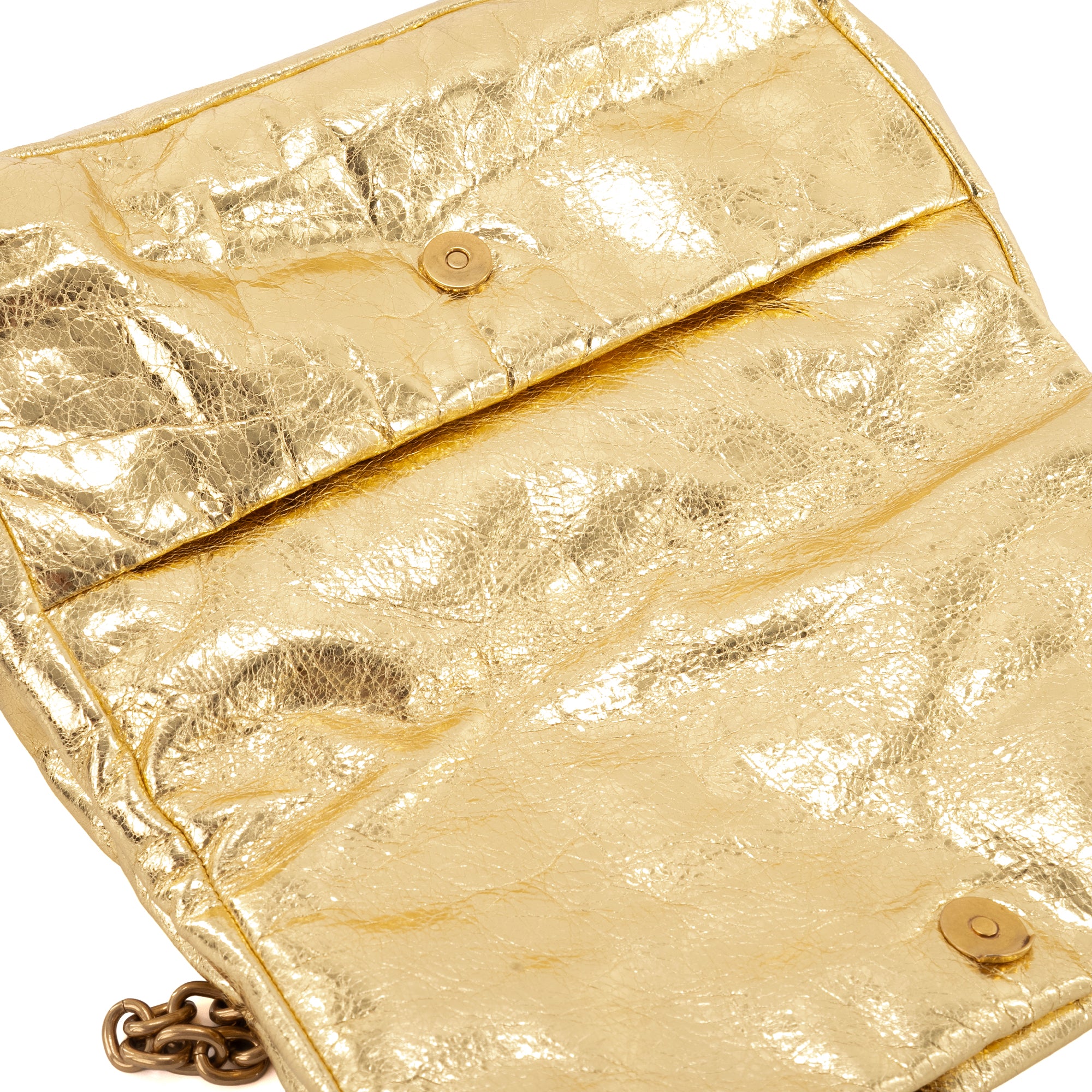 BALENCIAGA - Sac à bandoulière Monaco moyen Balenciaga en cuir froissé doré