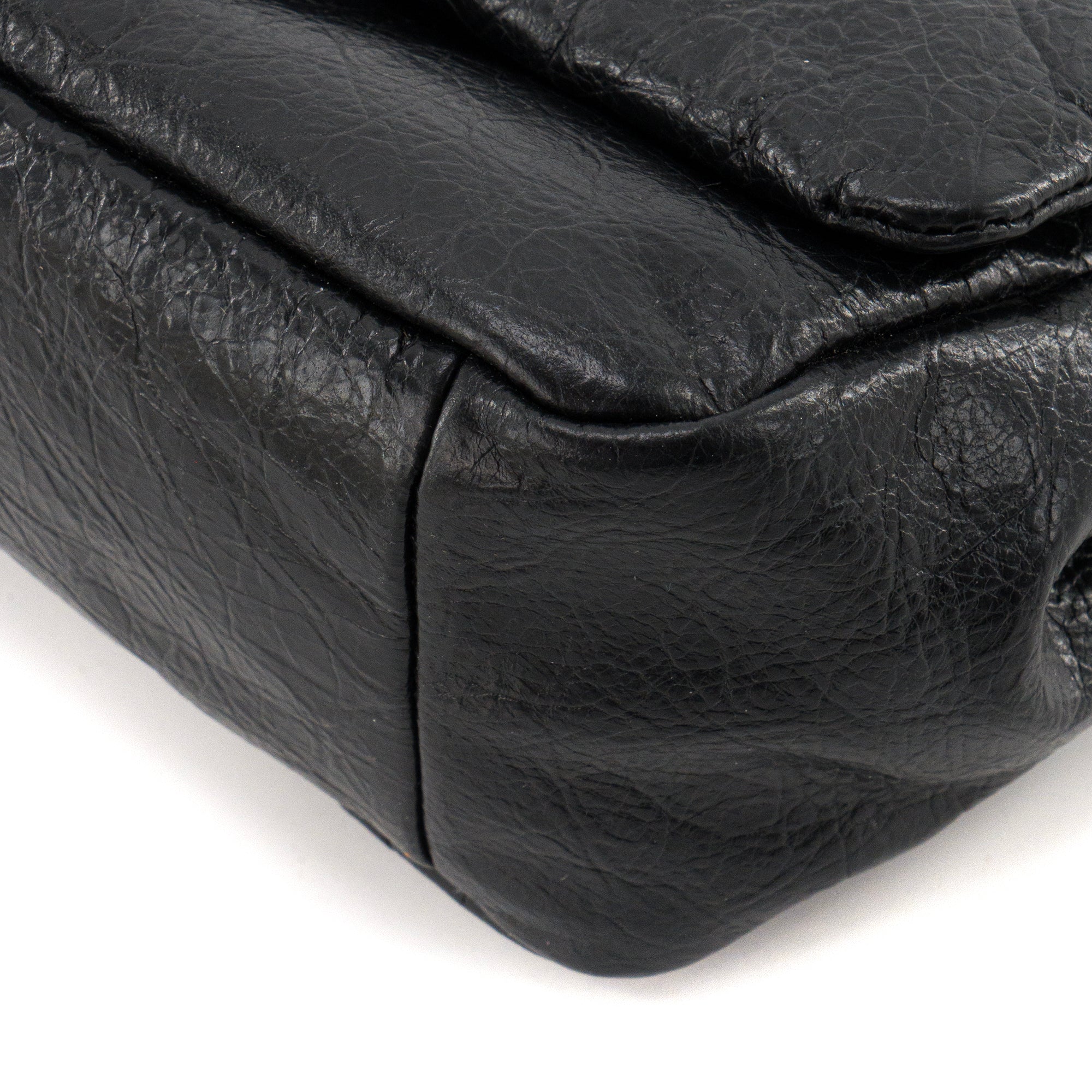 BALENCIAGA - Sac à bandoulière Monaco mini Balenciaga en cuir froissé noir