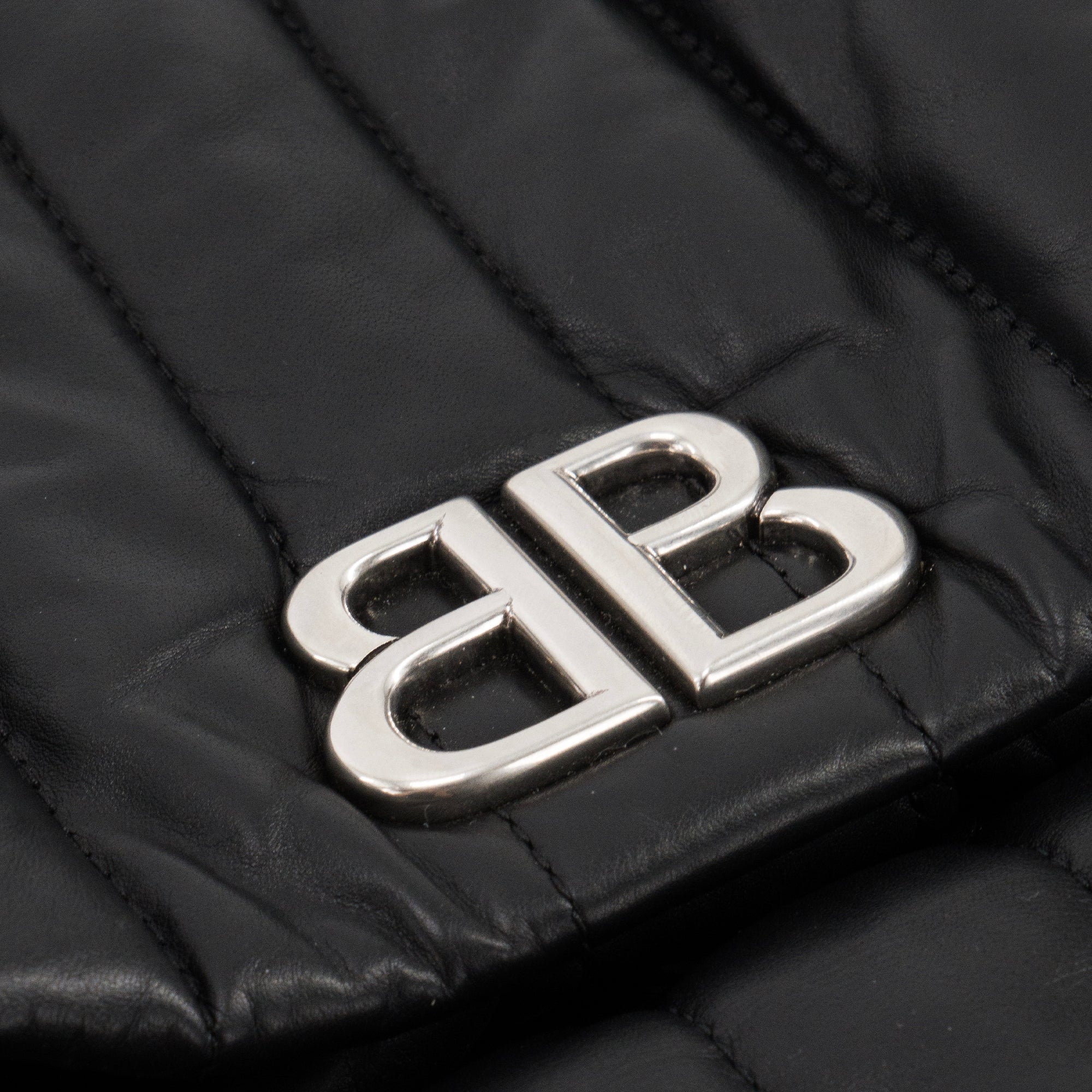 BALENCIAGA - Sac à bandoulière Monaco Small Balenciaga en cuir lisse noir
