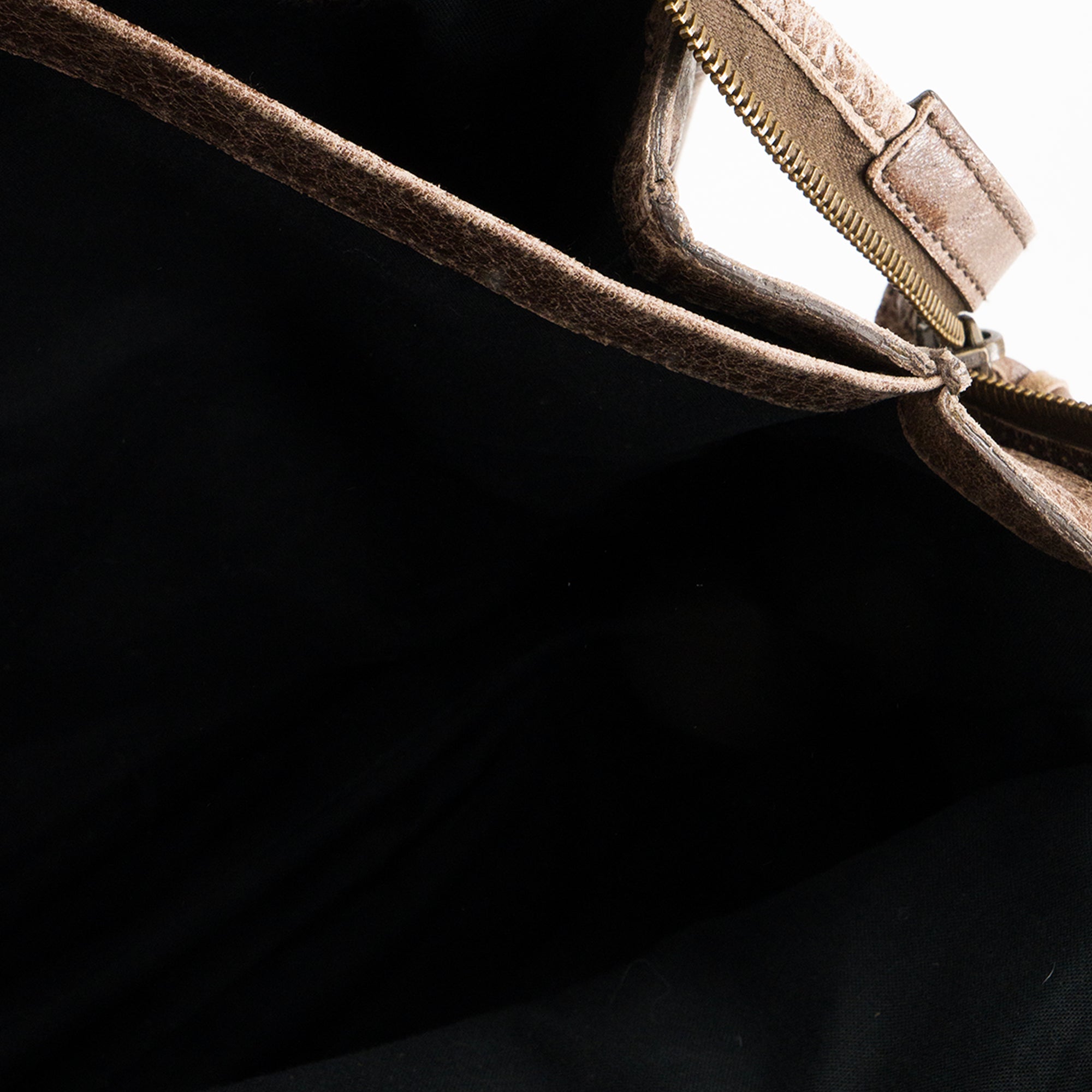 BALENCIAGA - Sac à épaule Mid Afternoon Balenciaga en cuir froissé marron