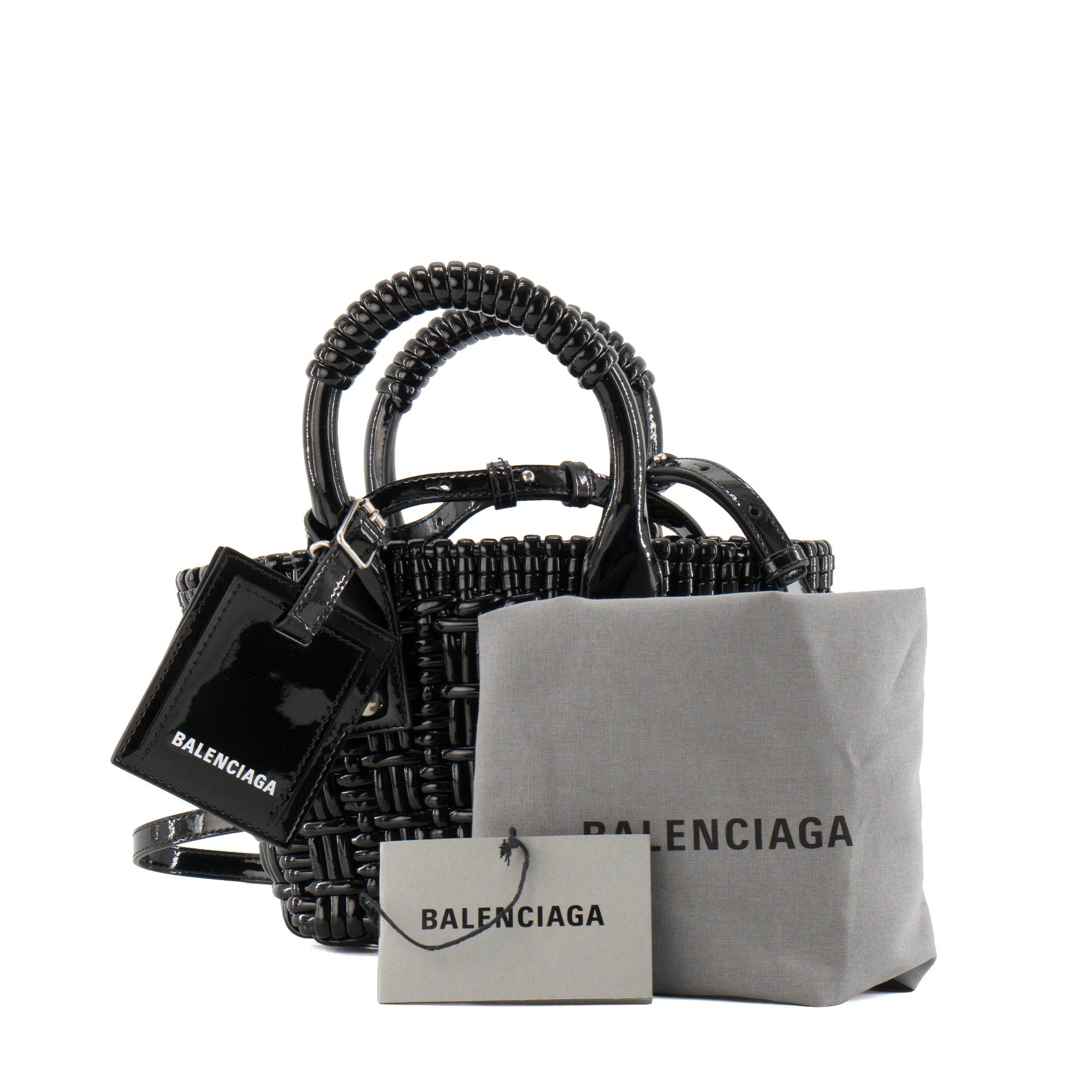 BALENCIAGA - Sac à main Bistro XS Balenciaga en plastique noir