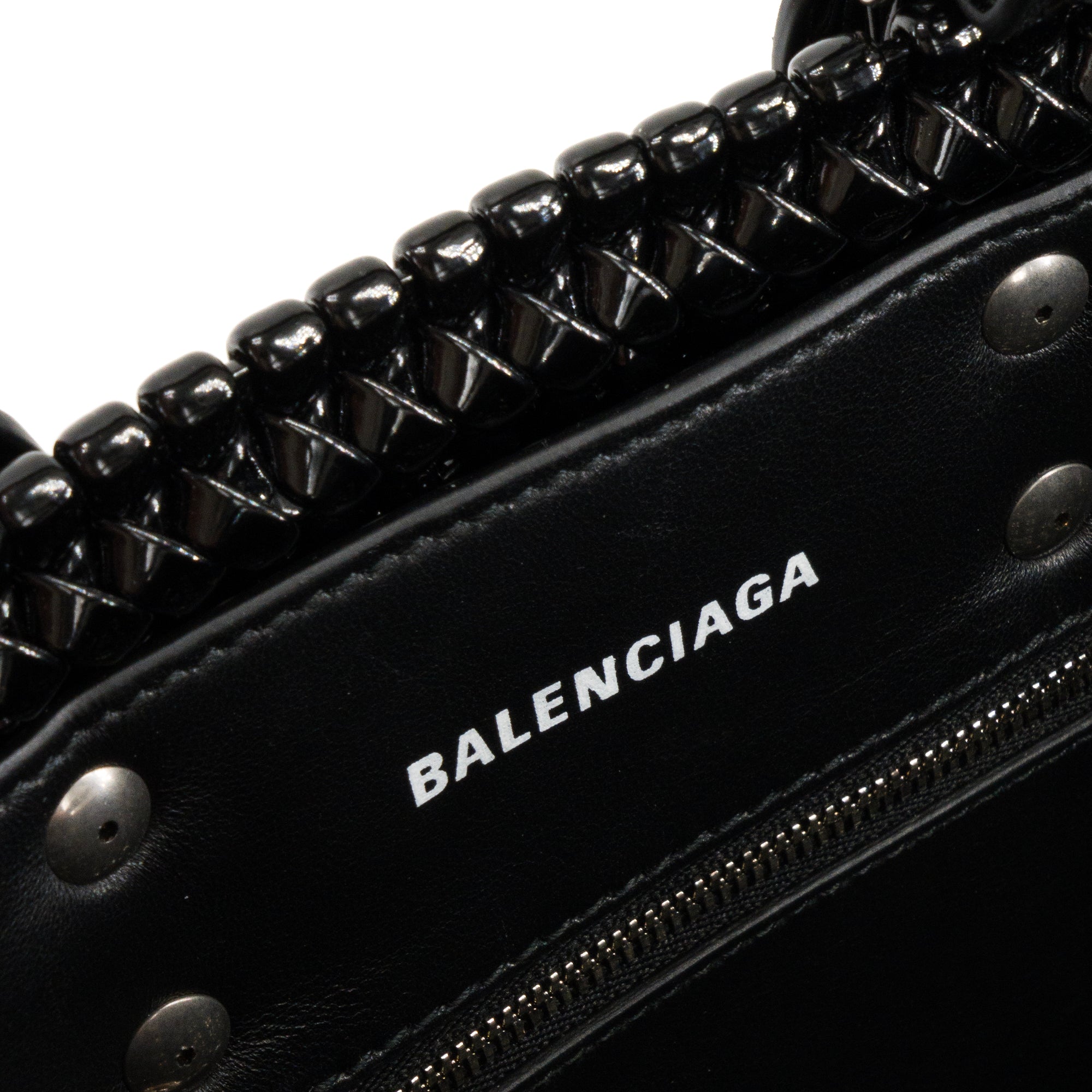 BALENCIAGA - Sac à main Bistro XS Balenciaga en plastique noir