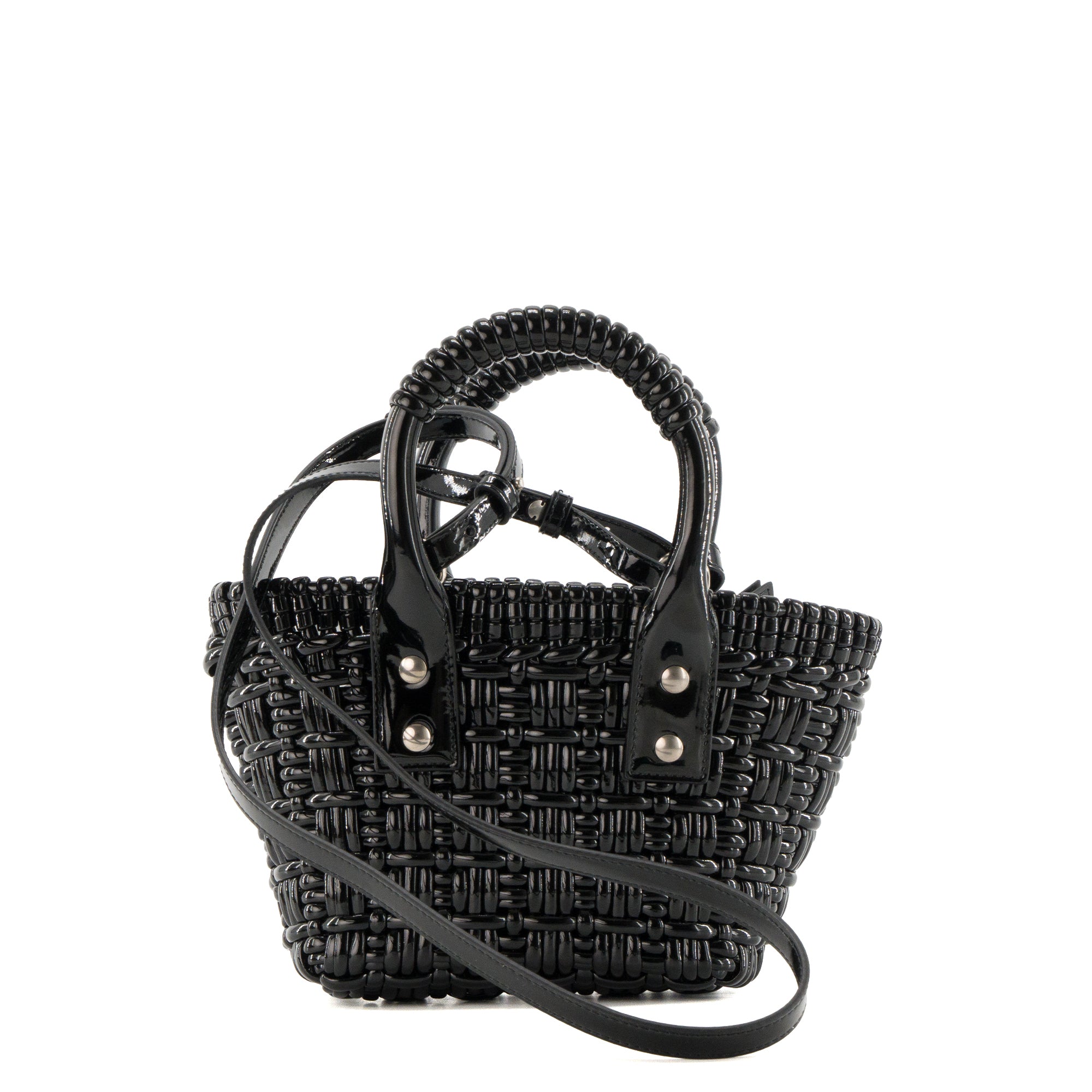 BALENCIAGA - Sac à main Bistro XS Balenciaga en plastique noir