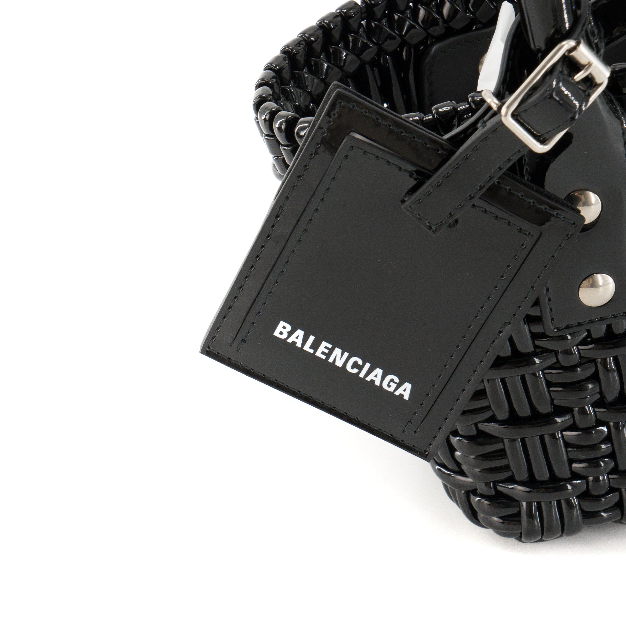 BALENCIAGA - Sac à main Bistro XS Balenciaga en plastique noir
