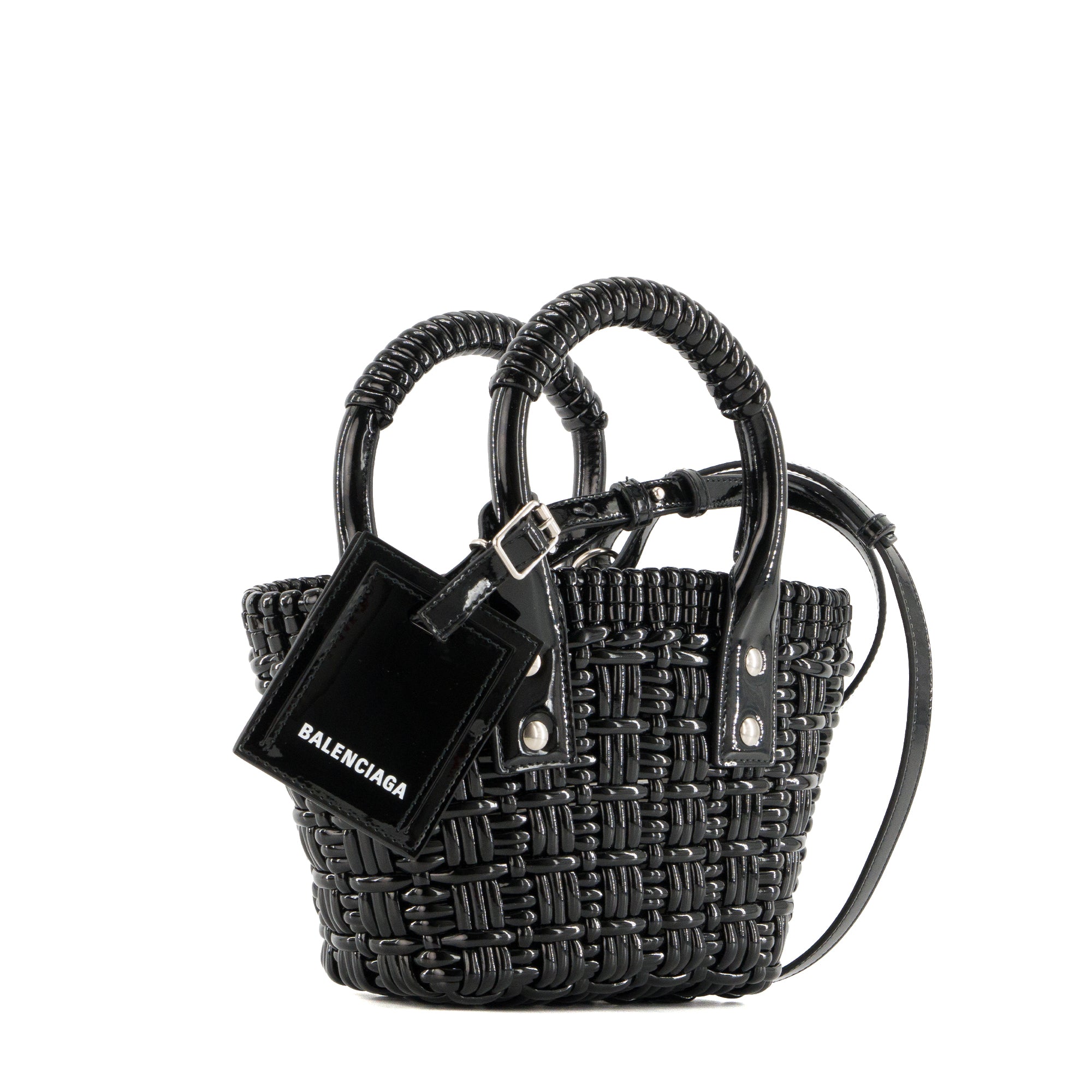 BALENCIAGA - Sac à main Bistro XS Balenciaga en plastique noir