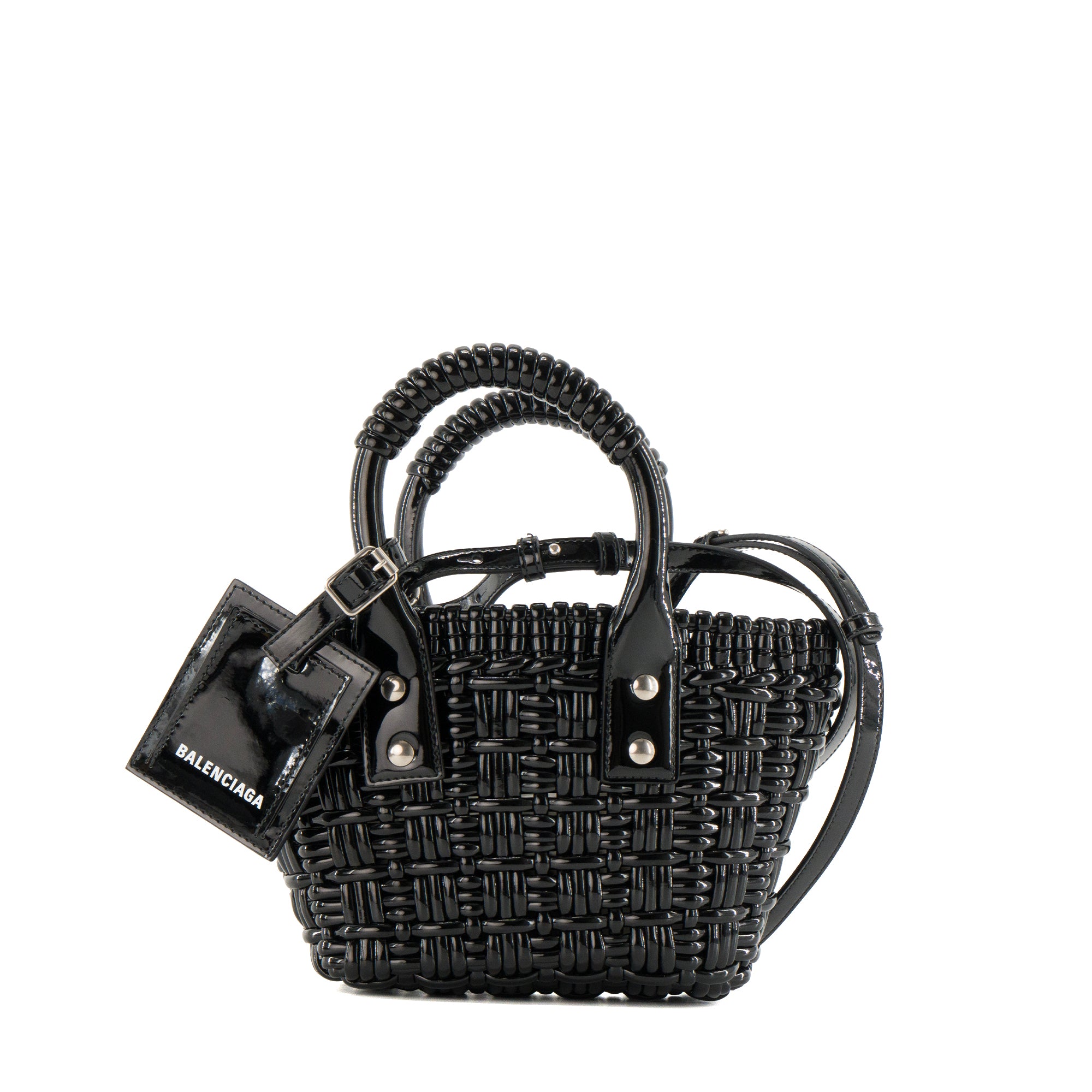 BALENCIAGA - Sac à main Bistro XS Balenciaga en plastique noir