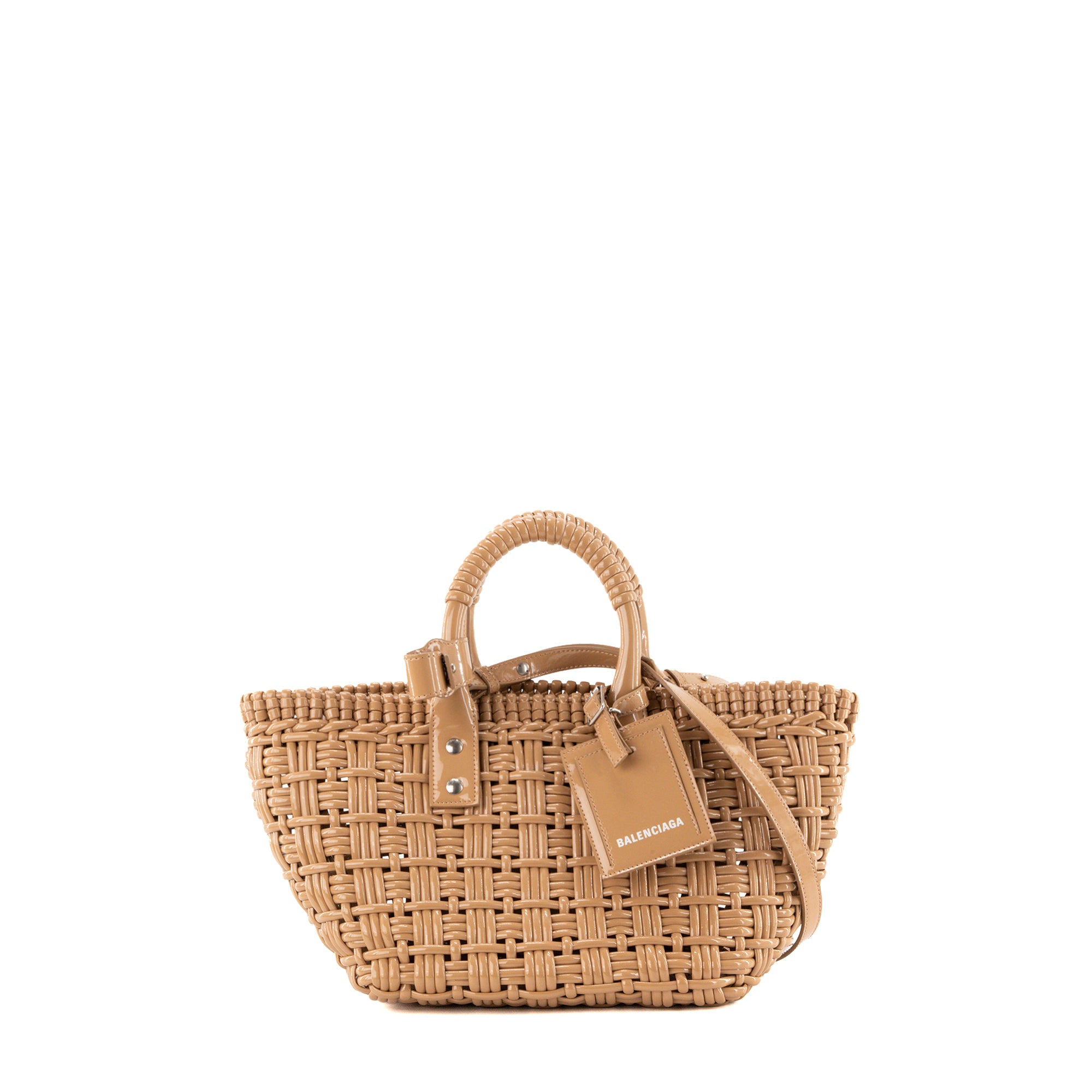 BALENCIAGA - Sac cabas Bistro XS Balenciaga en cuir verni beige