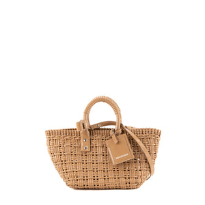 BALENCIAGA - Sac cabas Bistro XS Balenciaga en cuir verni beige