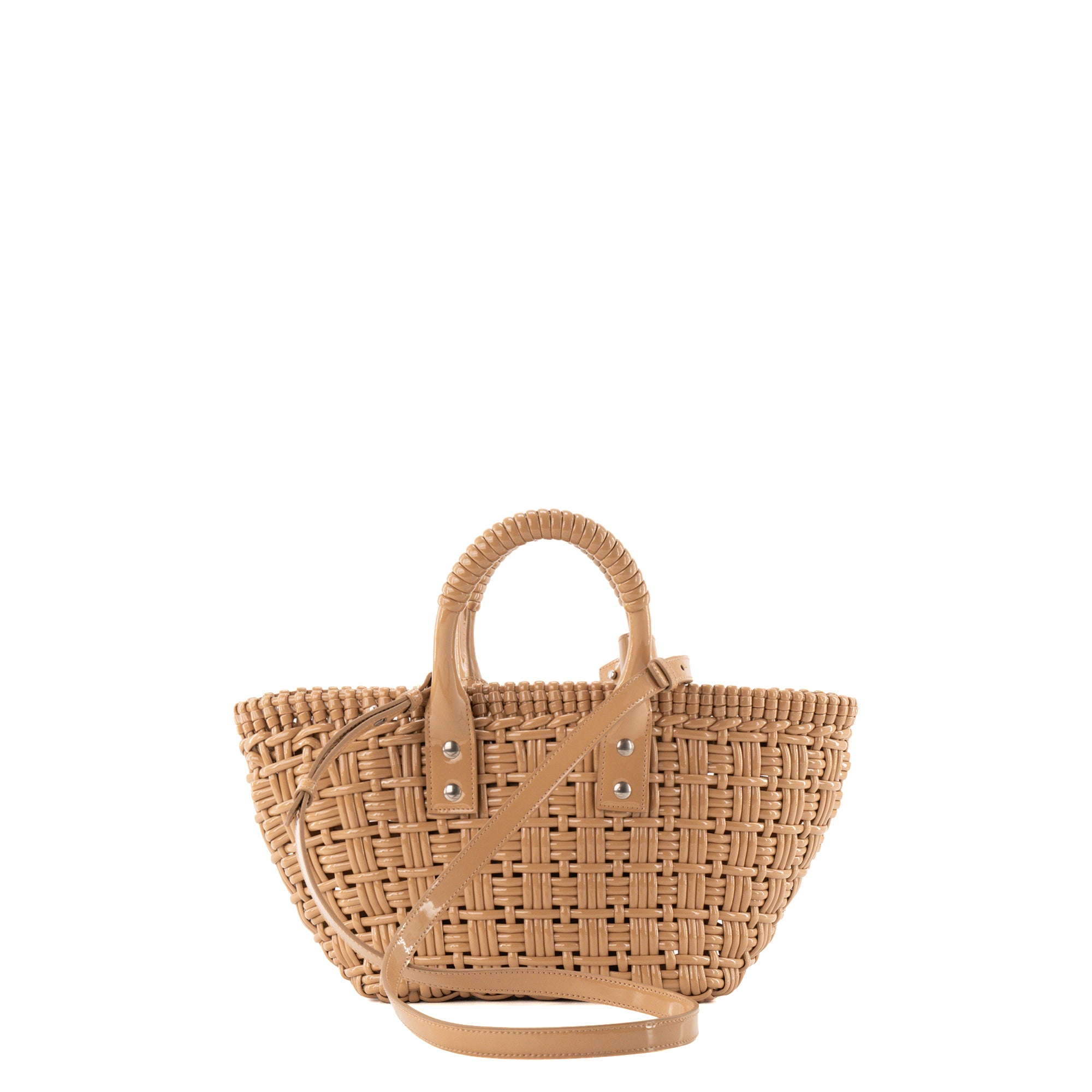 BALENCIAGA - Sac cabas Bistro XS Balenciaga en cuir verni beige