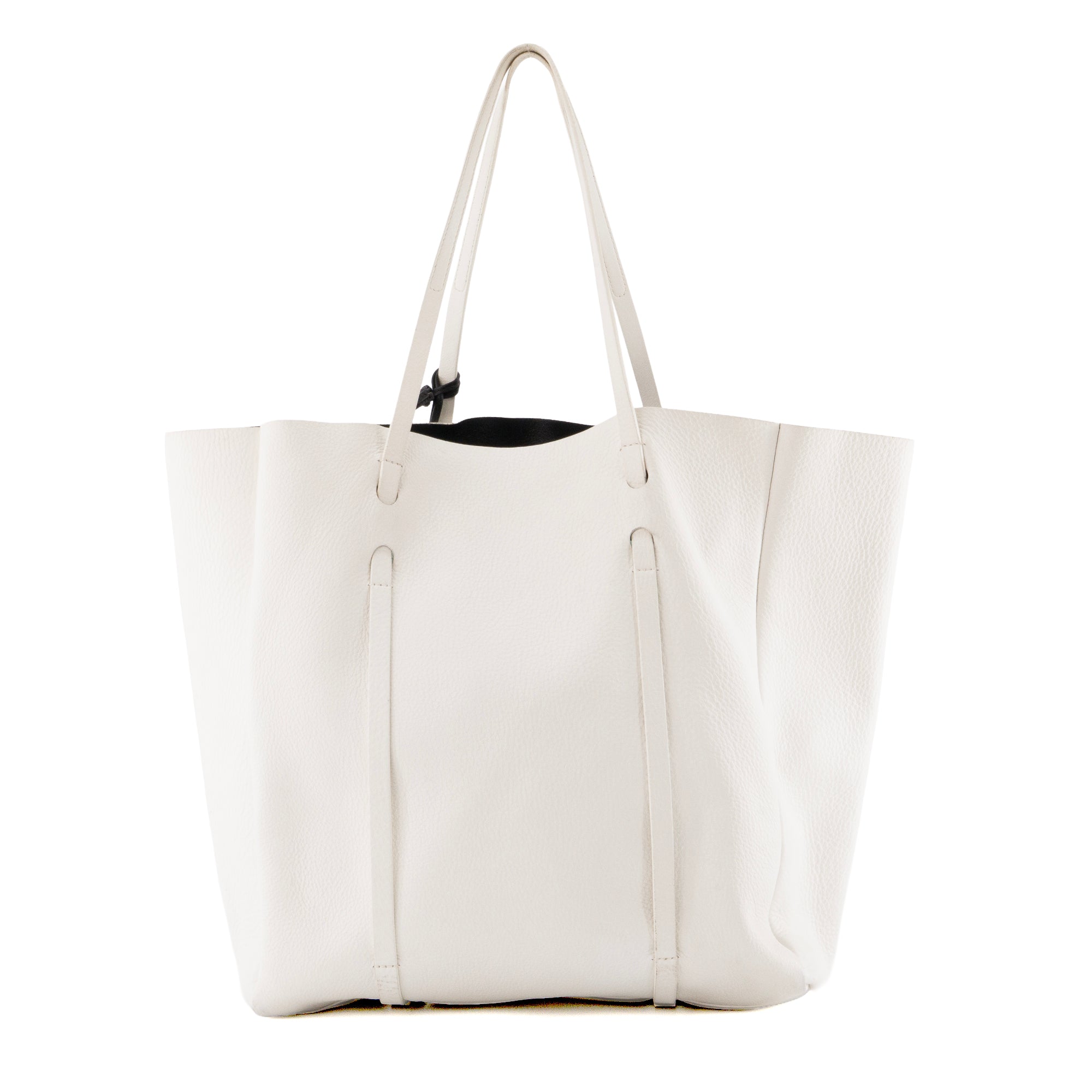 BALENCIAGA - Sac cabas Everyday Balenciaga en cuir grainé blanc
