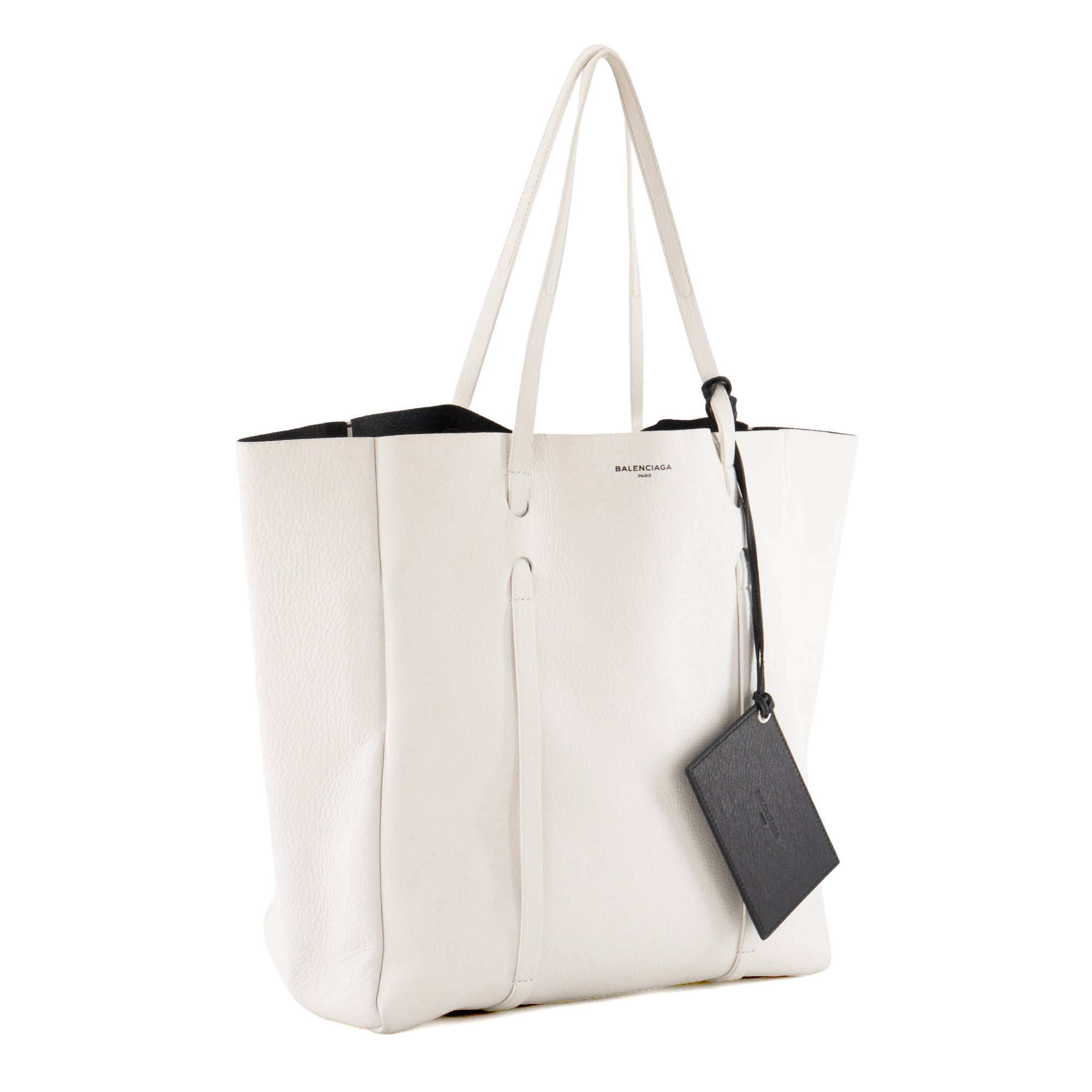 BALENCIAGA - Sac cabas Everyday Balenciaga en cuir grainé blanc